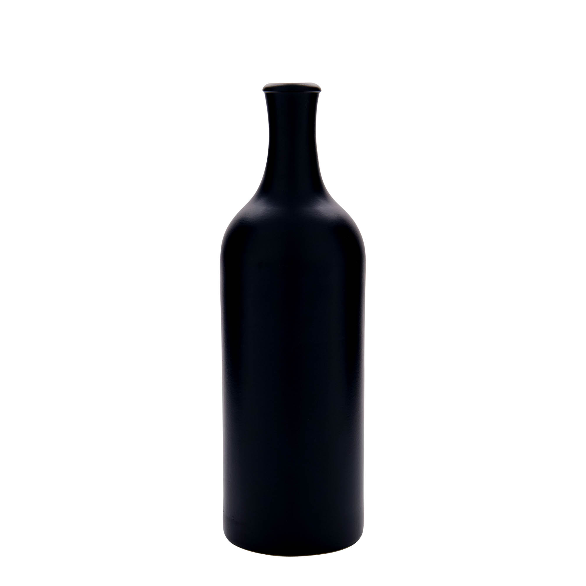Keramische kruik met lange hals, 750 ml, steengoed, zwart, monding: kurk Keramische kruik met lange hals, 750 ml, steengoed, zwart, monding: kurk