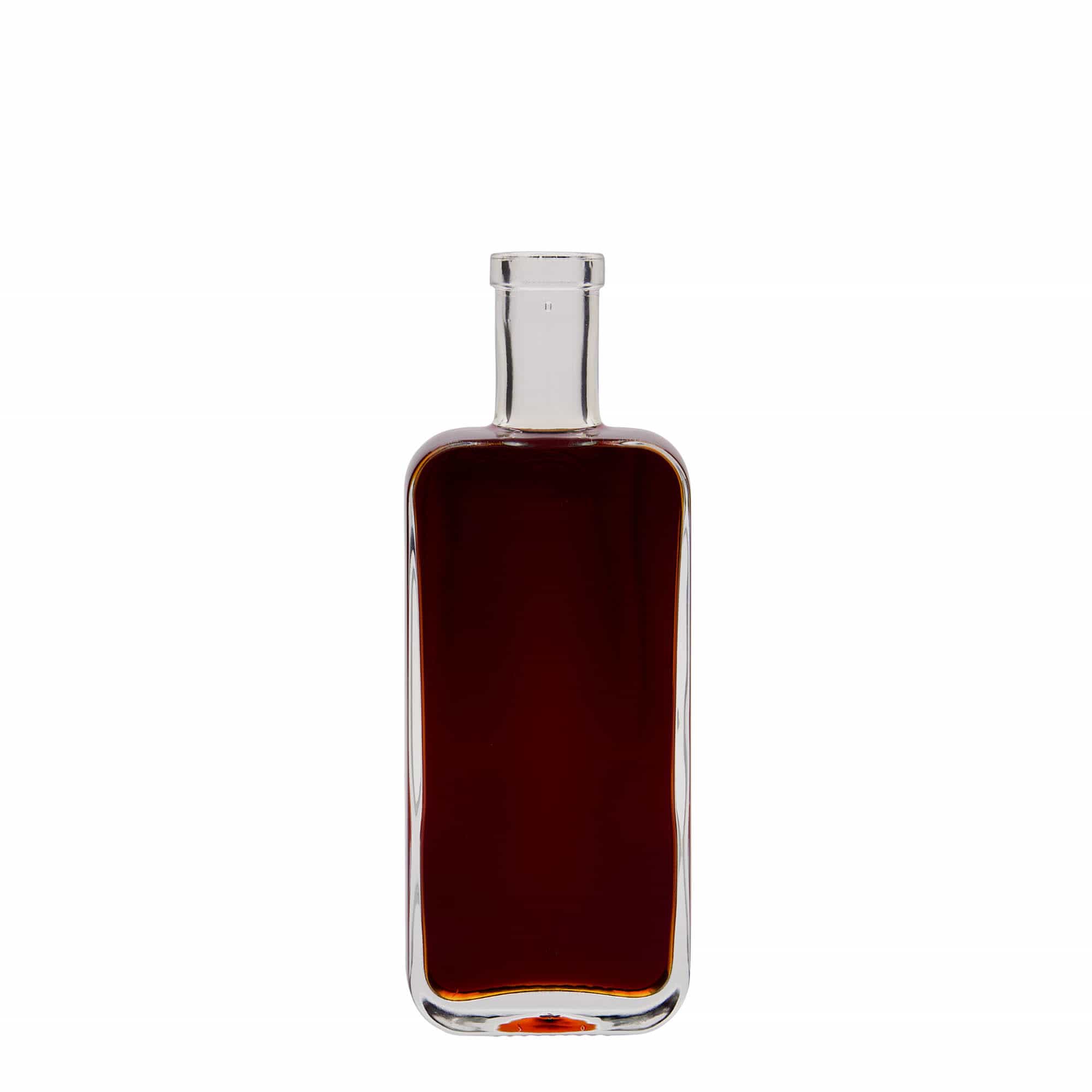Glazen fles 'Nice', 200 ml, rechthoekig, monding: kurk Glazen fles 'Nice', 200 ml, rechthoekig, monding: kurk
