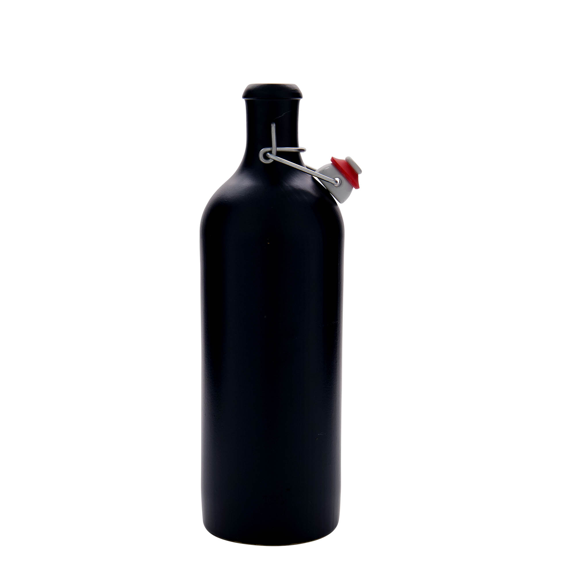 Keramische kruik, 750 ml, steengoed, zwart, monding: beugelsluiting Keramische kruik, 750 ml, steengoed, zwart, monding: beugelsluiting