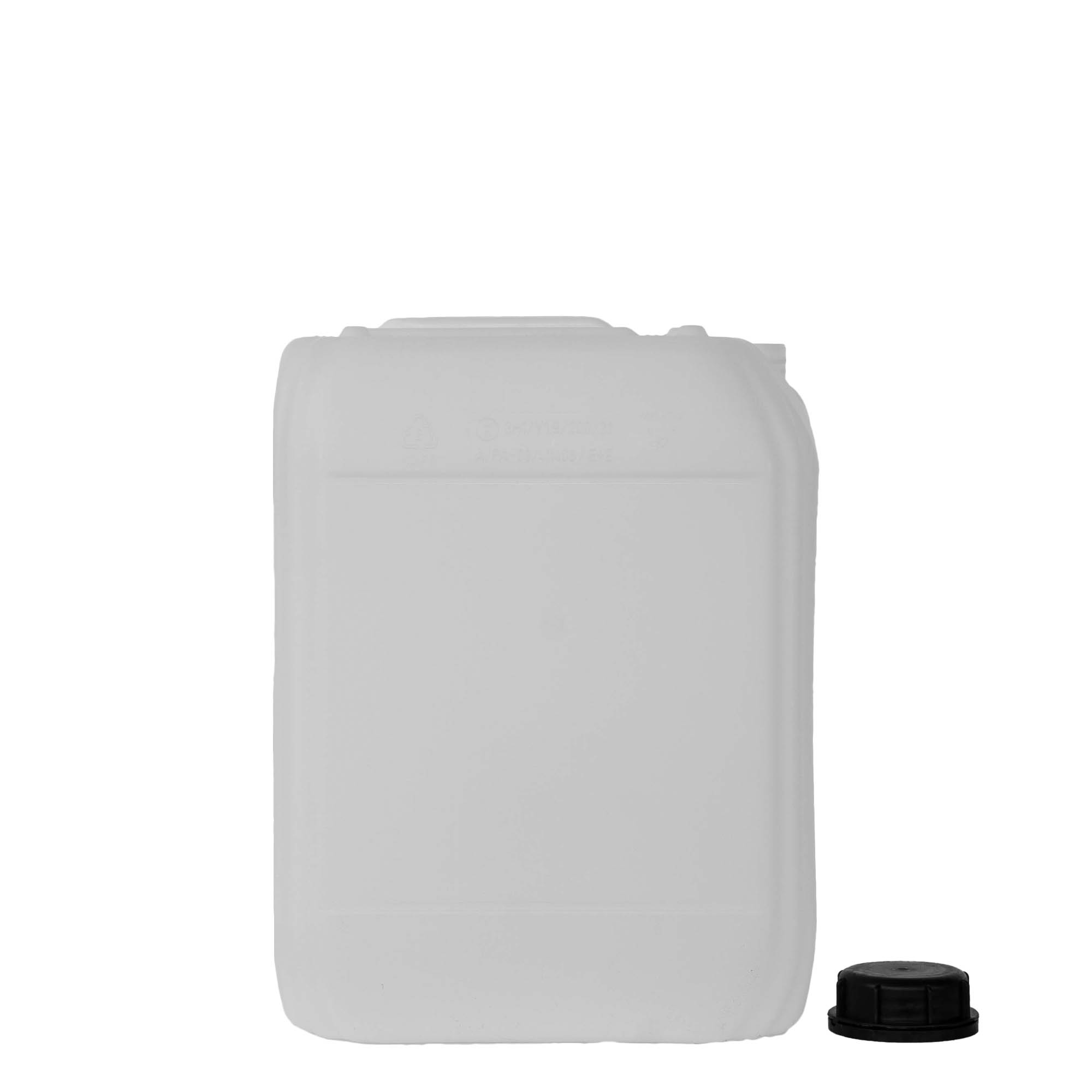 Bidon 20 l, rectangulaire, plastique PEHD, nature, bouchage: ND 60 Bidon 20 l, rectangulaire, plastique PEHD, nature, bouchage: ND 60