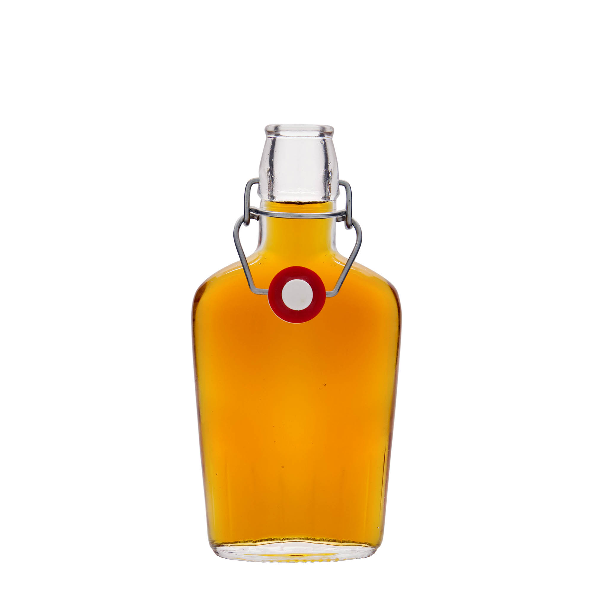 Glazen fles 'Fiaschetta', 250 ml, ovaal, monding: beugelsluiting Glazen fles 'Fiaschetta', 250 ml, ovaal, monding: beugelsluiting