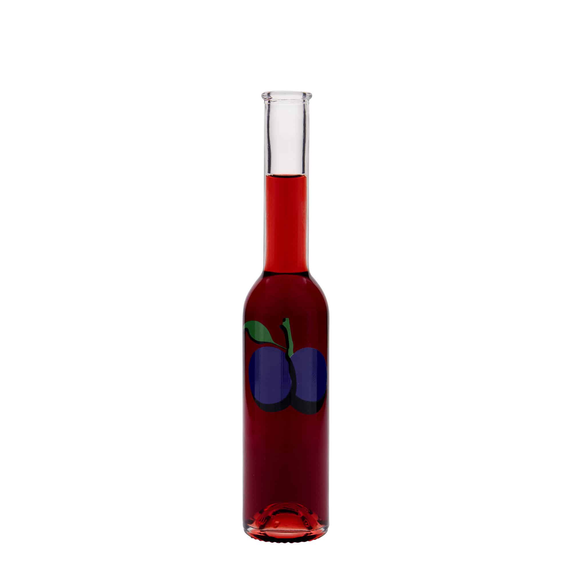 Bouteille en verre 200 ml « Opera », motif : prune, bouchage: bouchon