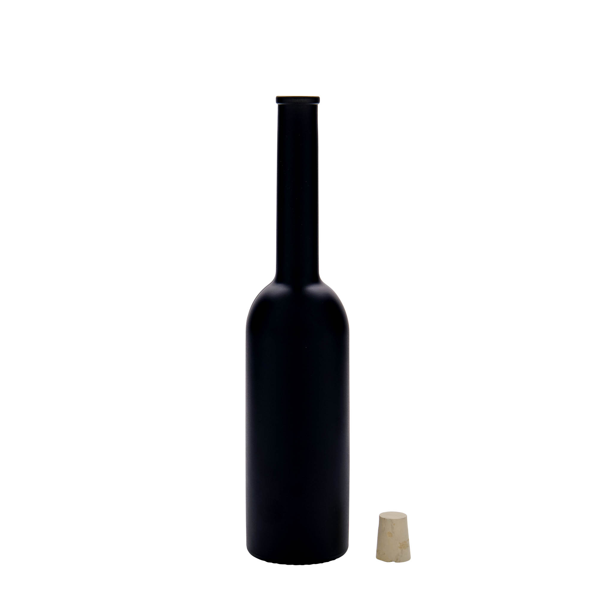 Bouteille en verre 200 ml 'Opera', noire, bouchage: bouchon Bouteille en verre 200 ml 'Opera', noire, bouchage: bouchon