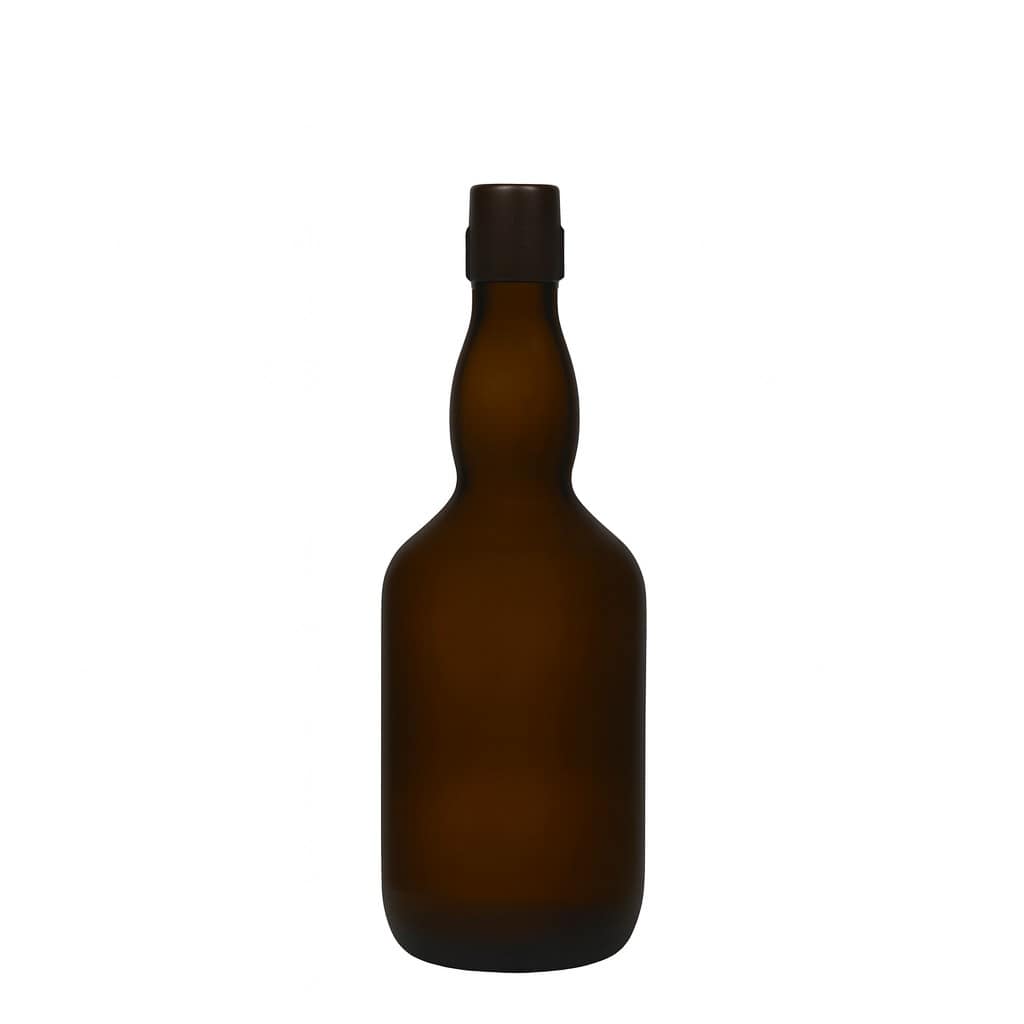 Bouteille de bière col large 500 ml, verre, vert antique, bouchage: bouchon mécanique
