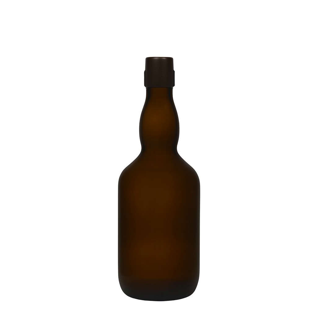 Bouteille de bière col large 500 ml, verre, vert antique, bouchage: bouchon mécanique