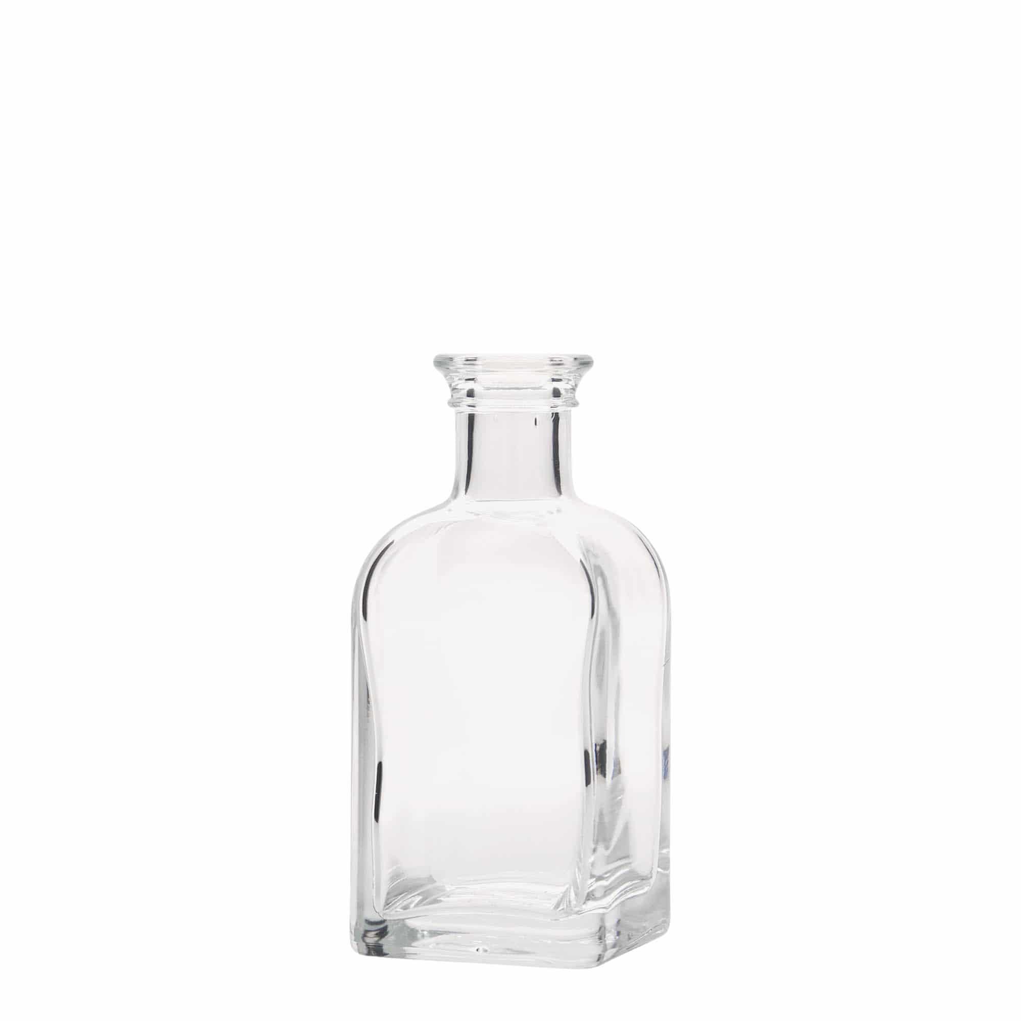 Bouteille en verre apothicaire 'Carré', carrée 100 ml, bouchage: bouchon