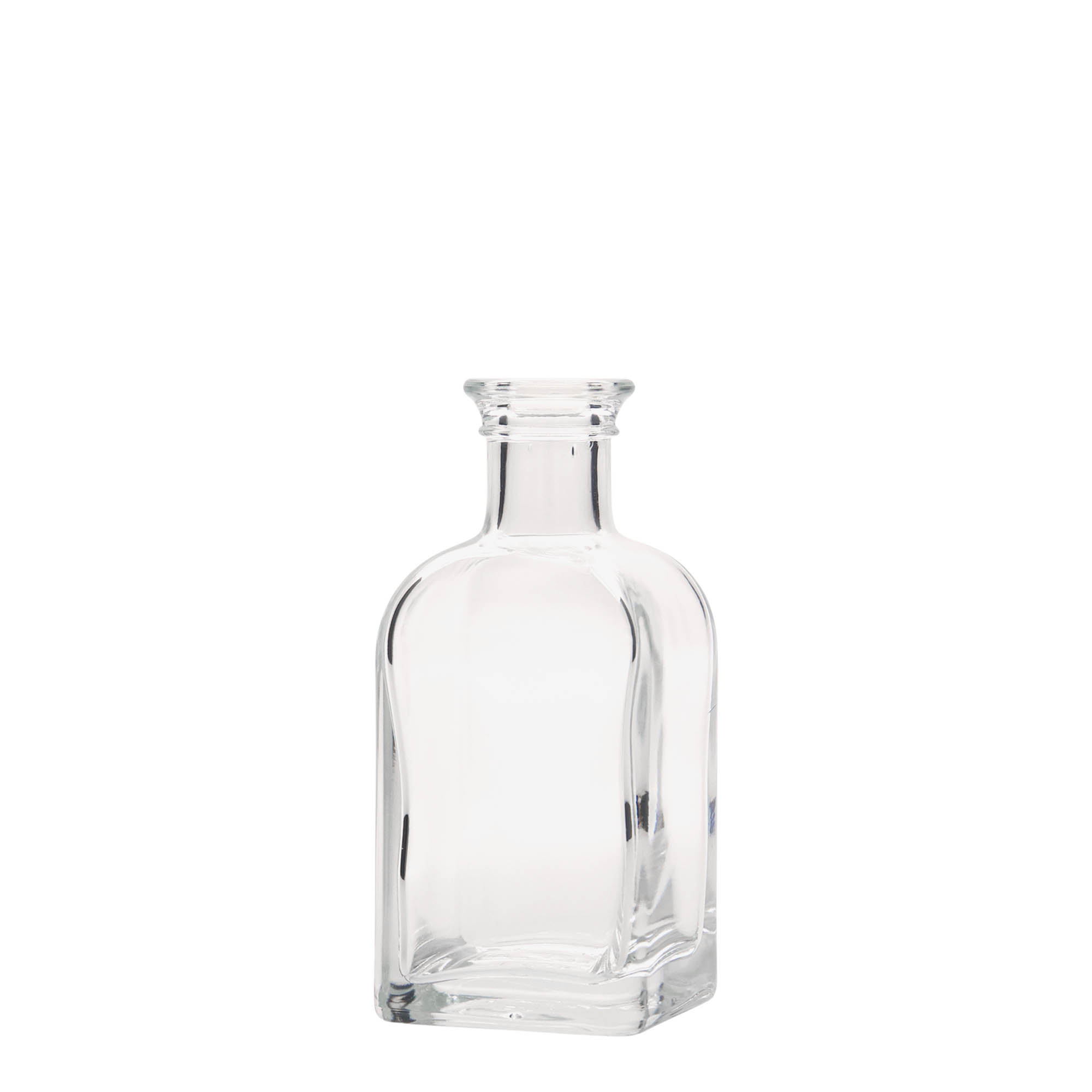 Glazen fles Apotheker carré, 100 ml, vierkant, monding: kurk Glazen fles Apotheker carré, 100 ml, vierkant, monding: kurk