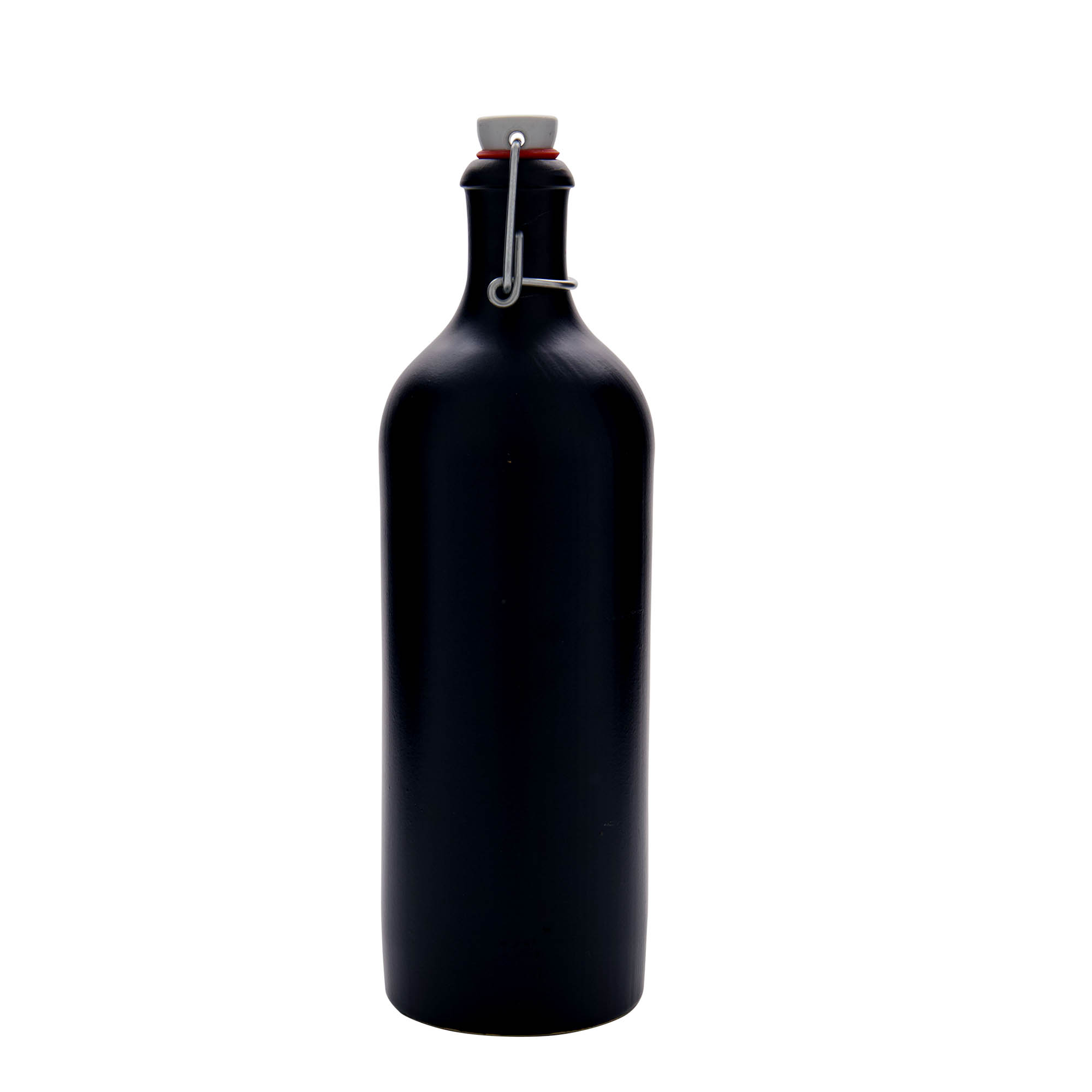 Chope en terre cuite 750 ml, grès, noir, bouchage: bouchon mécanique Chope en terre cuite 750 ml, grès, noir, bouchage: bouchon mécanique