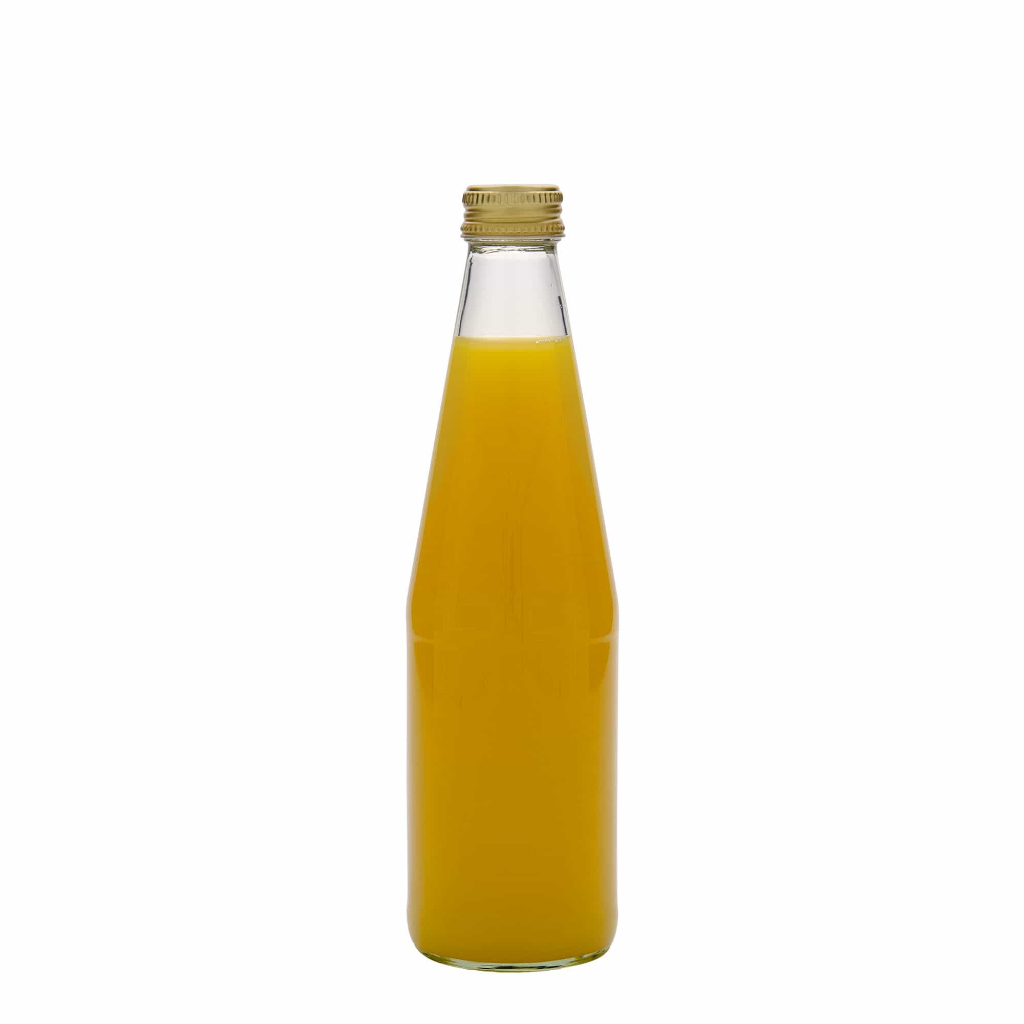 Universele fles wortelvorm, 330 ml, glas, monding: PP 28