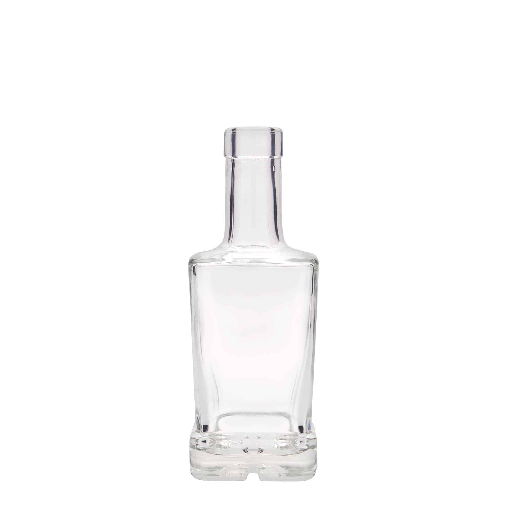 Glazen fles 'Rene', 250 ml, vierkant, monding: kurk Glazen fles 'Rene', 250 ml, vierkant, monding: kurk