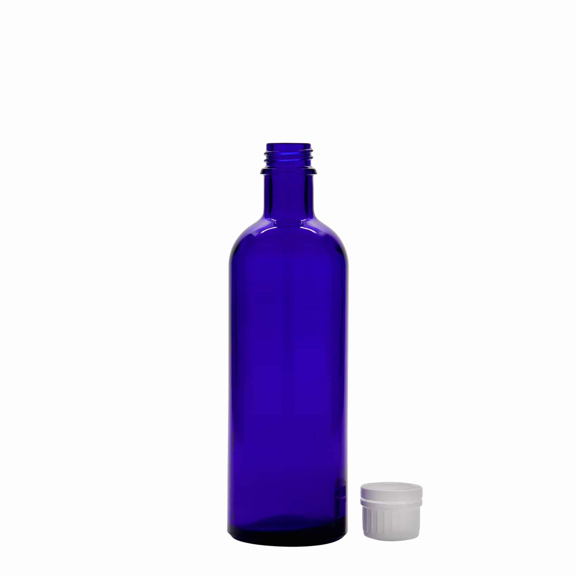 Medicijnfles, 200 ml, glas, koningsblauw, monding: DIN 22