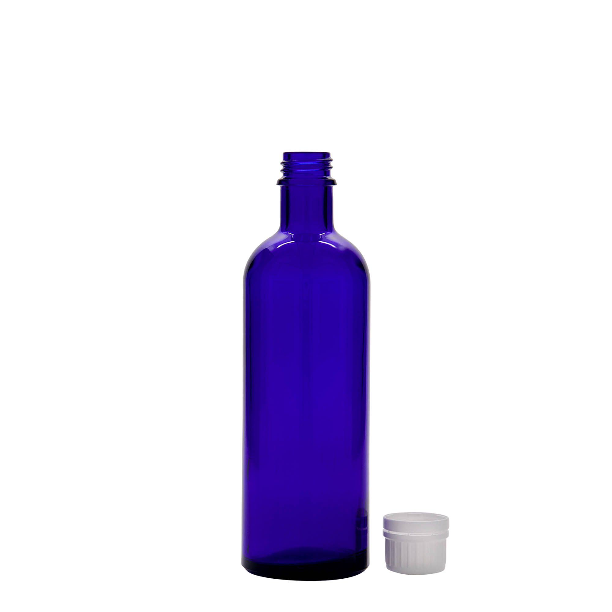 Medicijnfles, 200 ml, glas, koningsblauw, monding: DIN 22 Medicijnfles, 200 ml, glas, koningsblauw, monding: DIN 22
