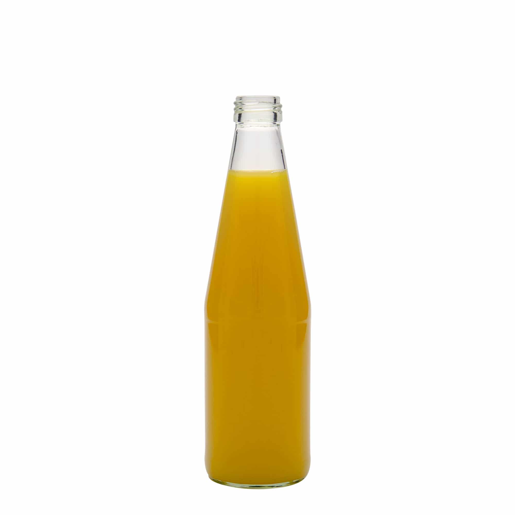 Bouteille universelle en forme de carotte 330 ml, verre, bouchage: PP 28 Bouteille universelle en forme de carotte 330 ml, verre, bouchage: PP 28