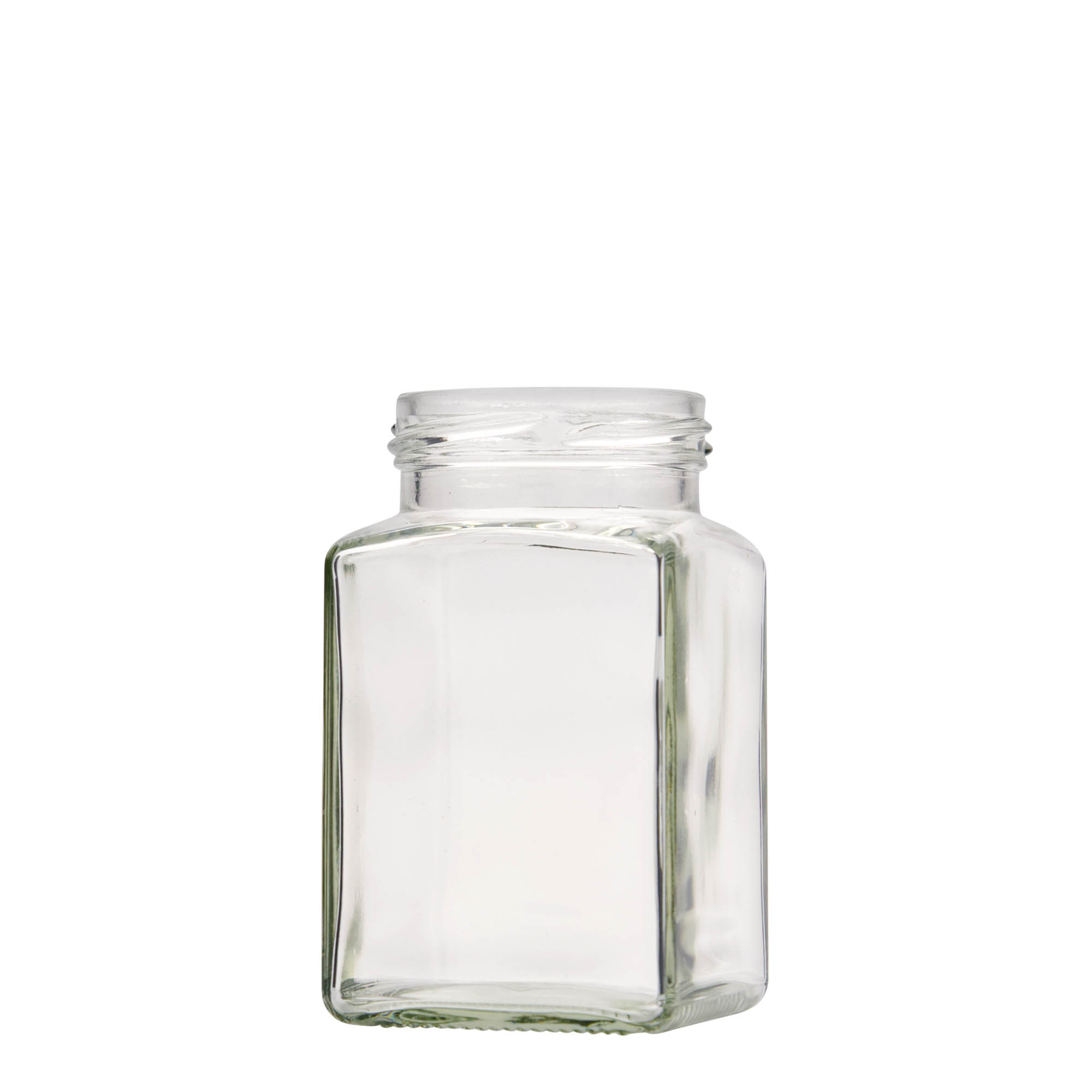 Vierkante pot, 260 ml, monding: twist-off (TO 58) Vierkante pot, 260 ml, monding: twist-off (TO 58)