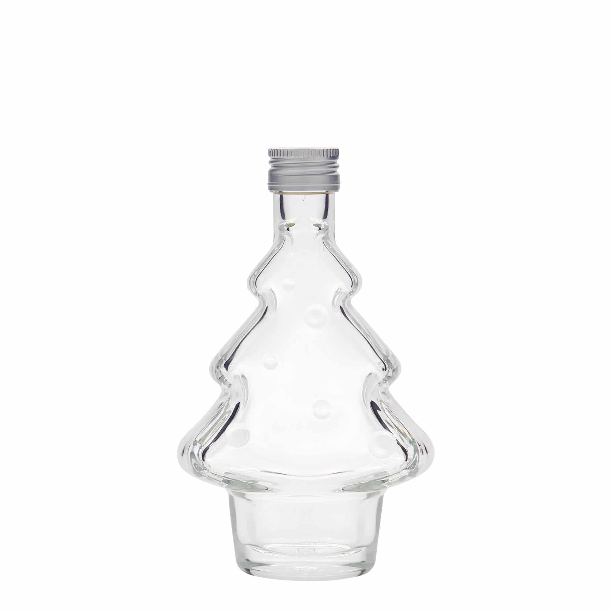 Glazen fles 'Dennenboom', 200 ml, monding: PP 28