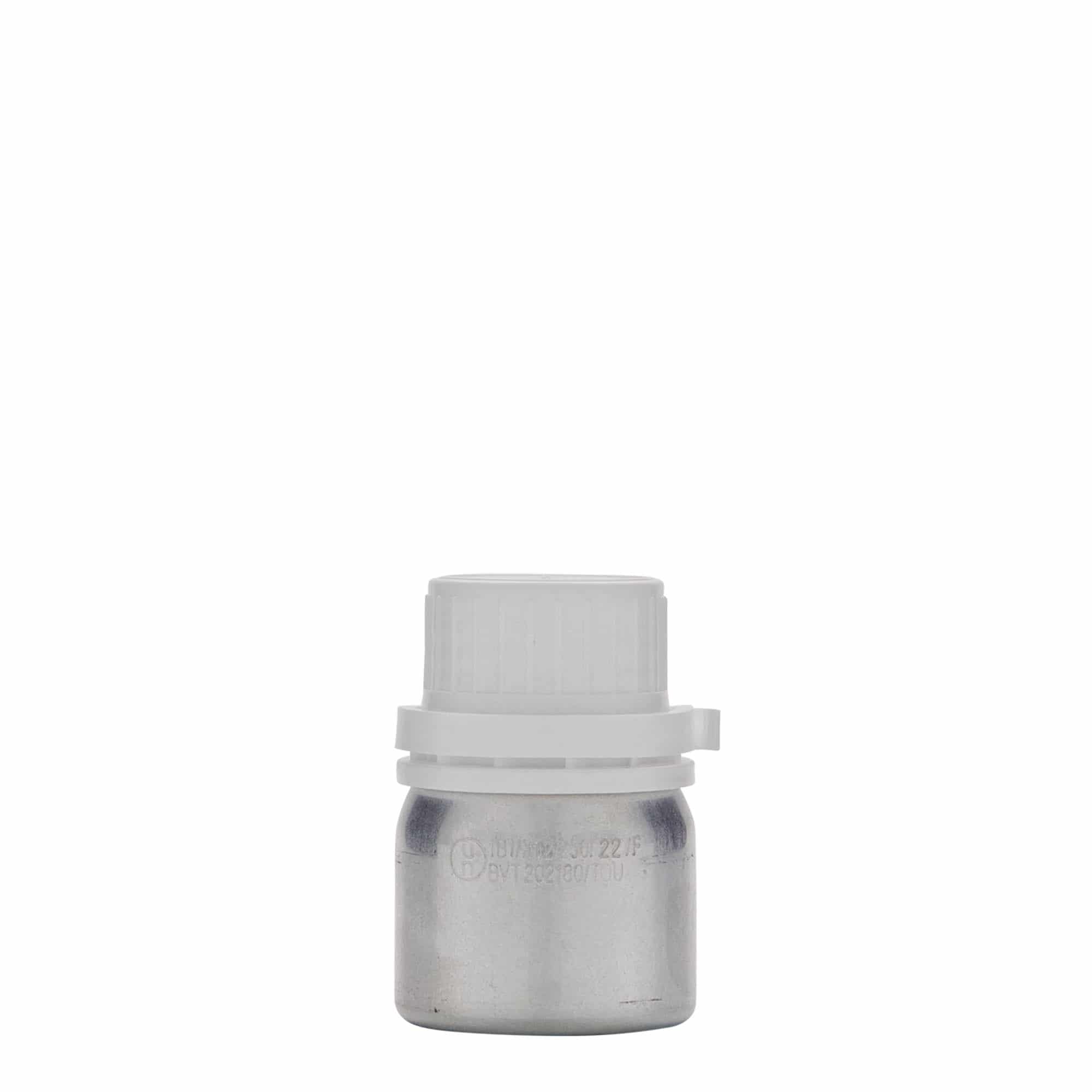 Aluminium fles, 50 ml, metaal, zilver, monding: DIN 32