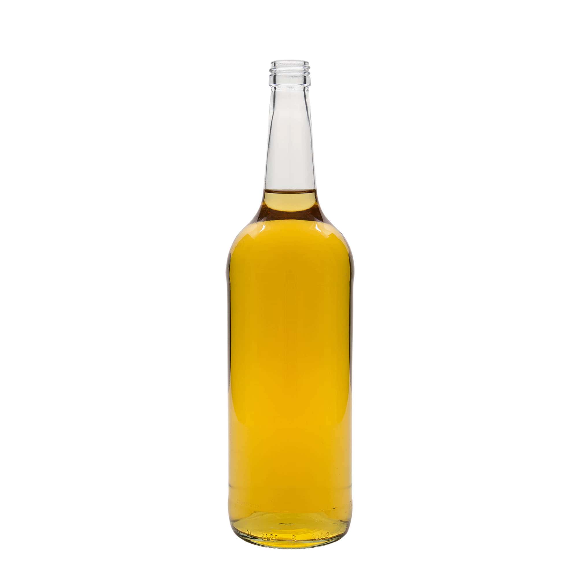 Glazen fles met rechte hals, 1000 ml, monding: PP 28