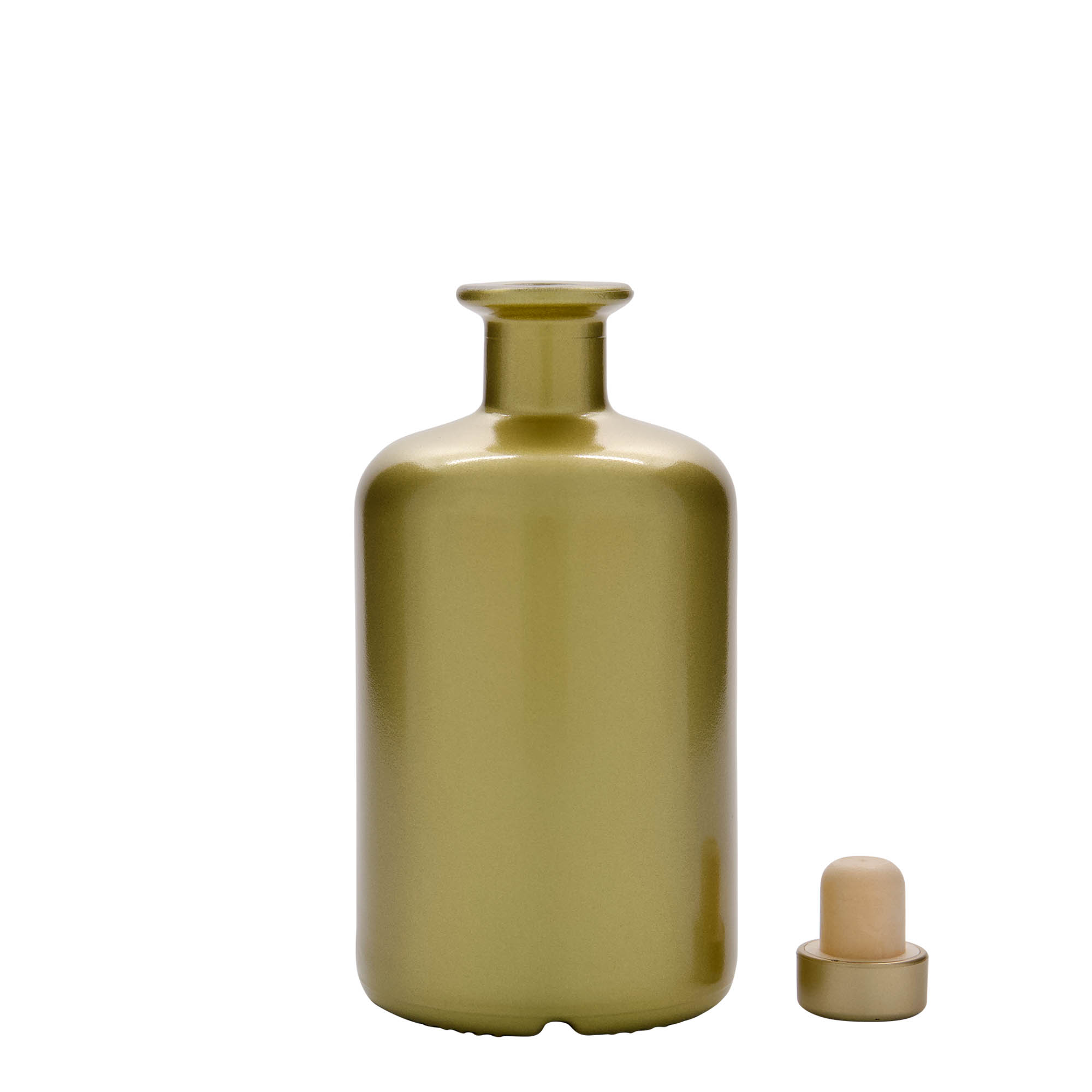 Glazen fles Apotheker, 500 ml, goud, monding: kurk Glazen fles Apotheker, 500 ml, goud, monding: kurk