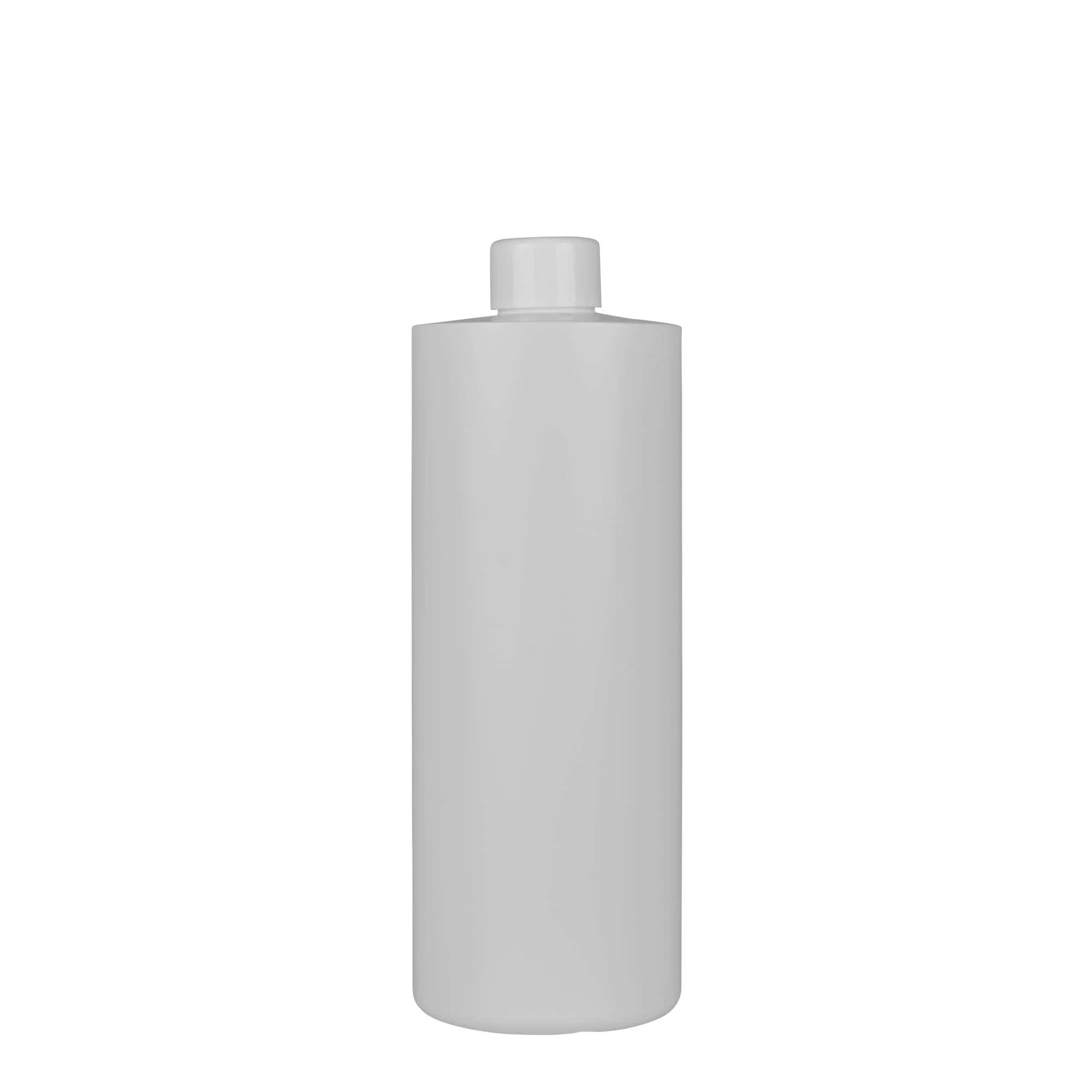 Plastic fles 'Pipe', 500 ml, Green HDPE, wit, monding: 24/410