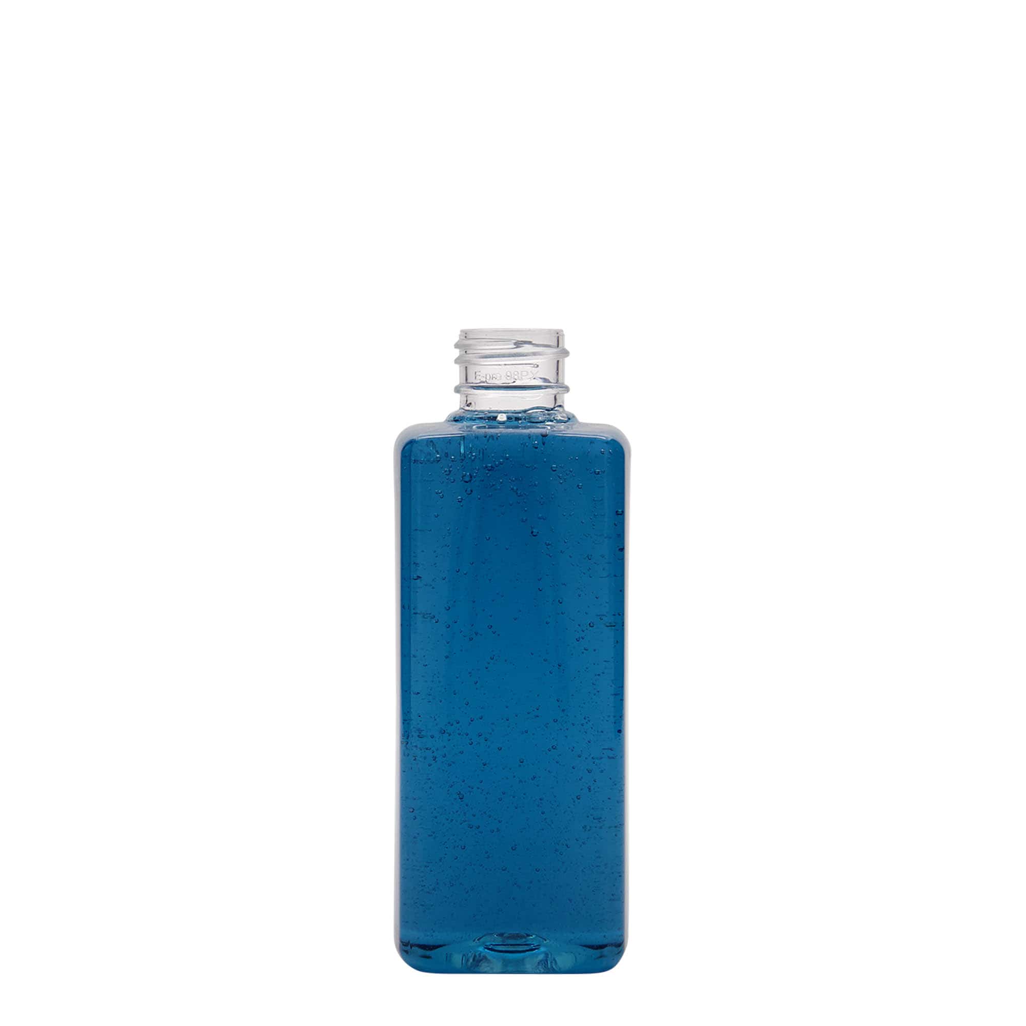 Bouteille en PET 200 ml 'Karl', carrée, plastique, bouchage: 24/410