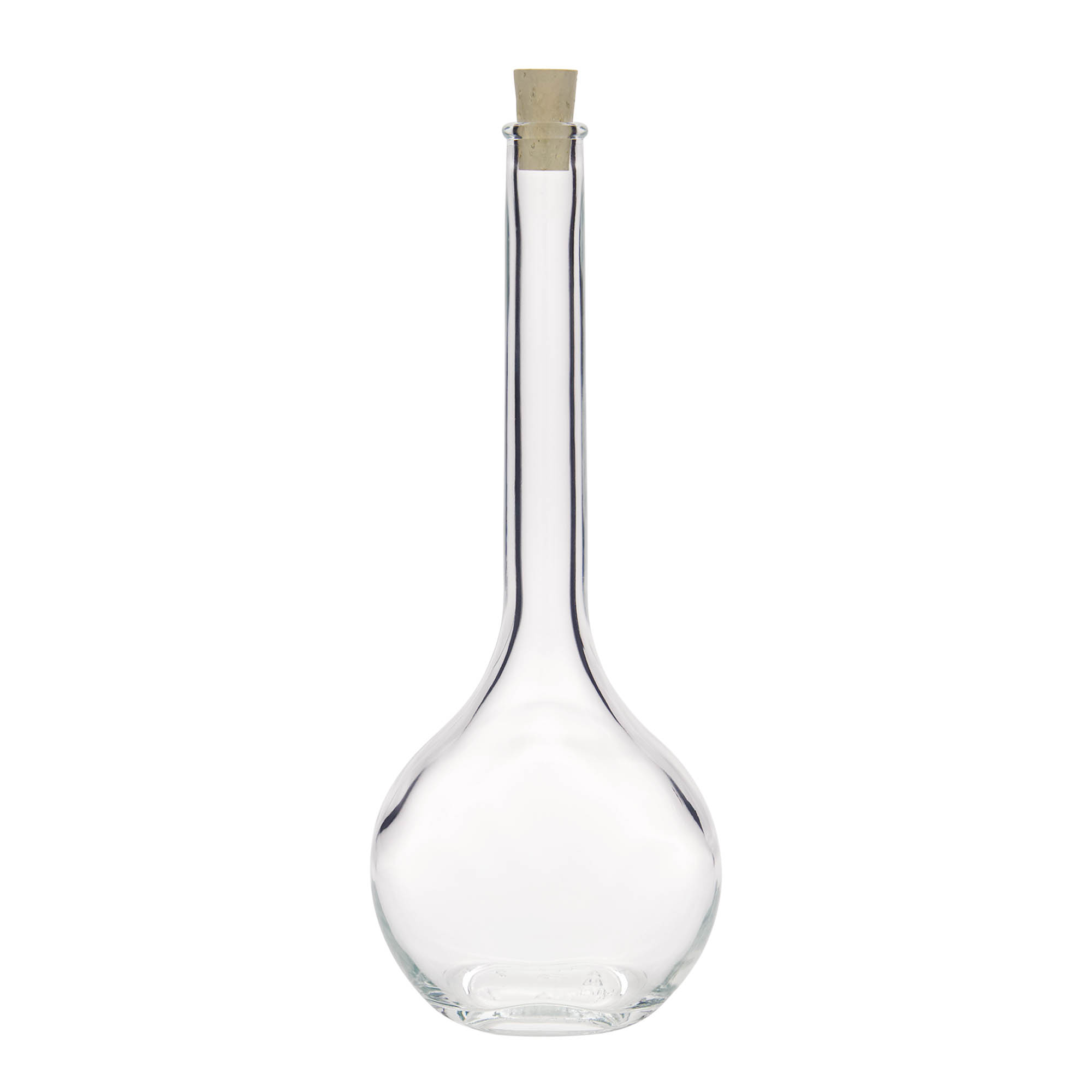 Glazen fles 'Contessa', 500 ml, ovaal, monding: kurk Glazen fles 'Contessa', 500 ml, ovaal, monding: kurk
