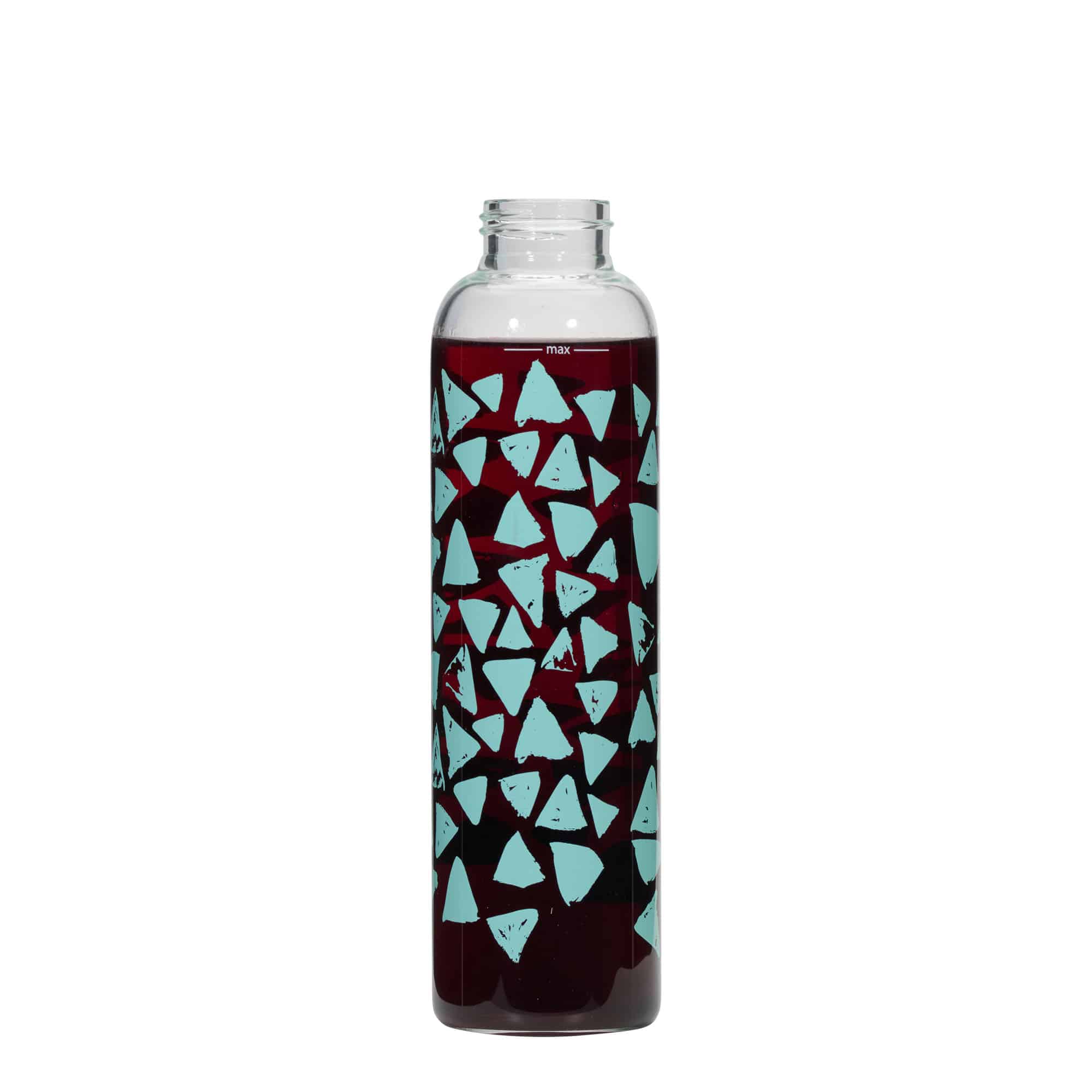 Gourde 500 ml 'Perseus', motif : triangles turquoise, bouchage: Bougage à vis