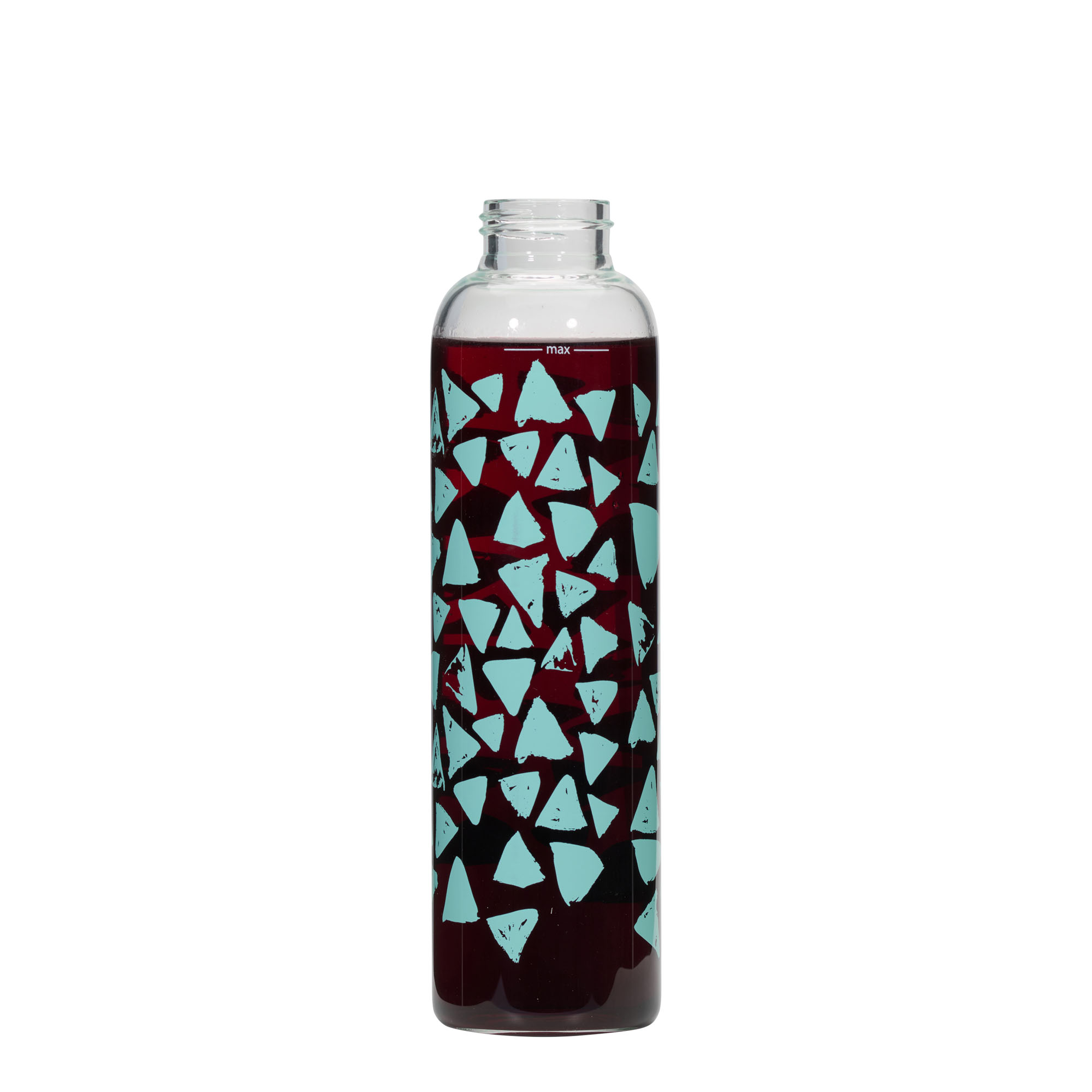 Gourde 500 ml 'Perseus', motif : triangles turquoise, bouchage: Bougage à vis Gourde 500 ml 'Perseus', motif : triangles turquoise, bouchage: Bougage à vis