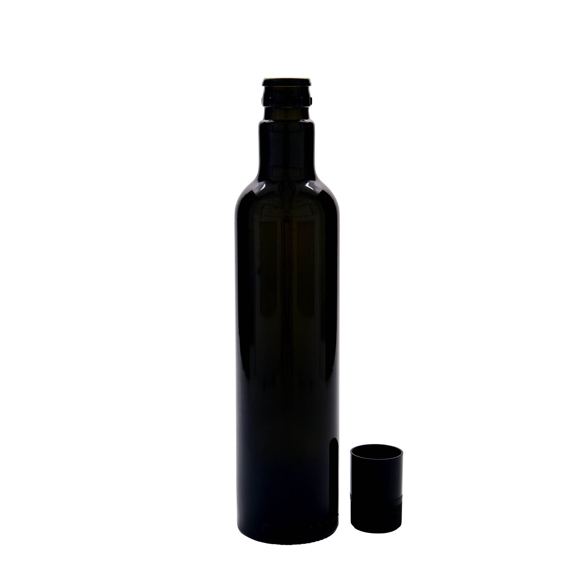 Bouteille de vinaigre / d’huile 500 ml 'Willy New', verre, vert antique, bouchage: DOP Bouteille de vinaigre / d’huile 500 ml 'Willy New', verre, vert antique, bouchage: DOP