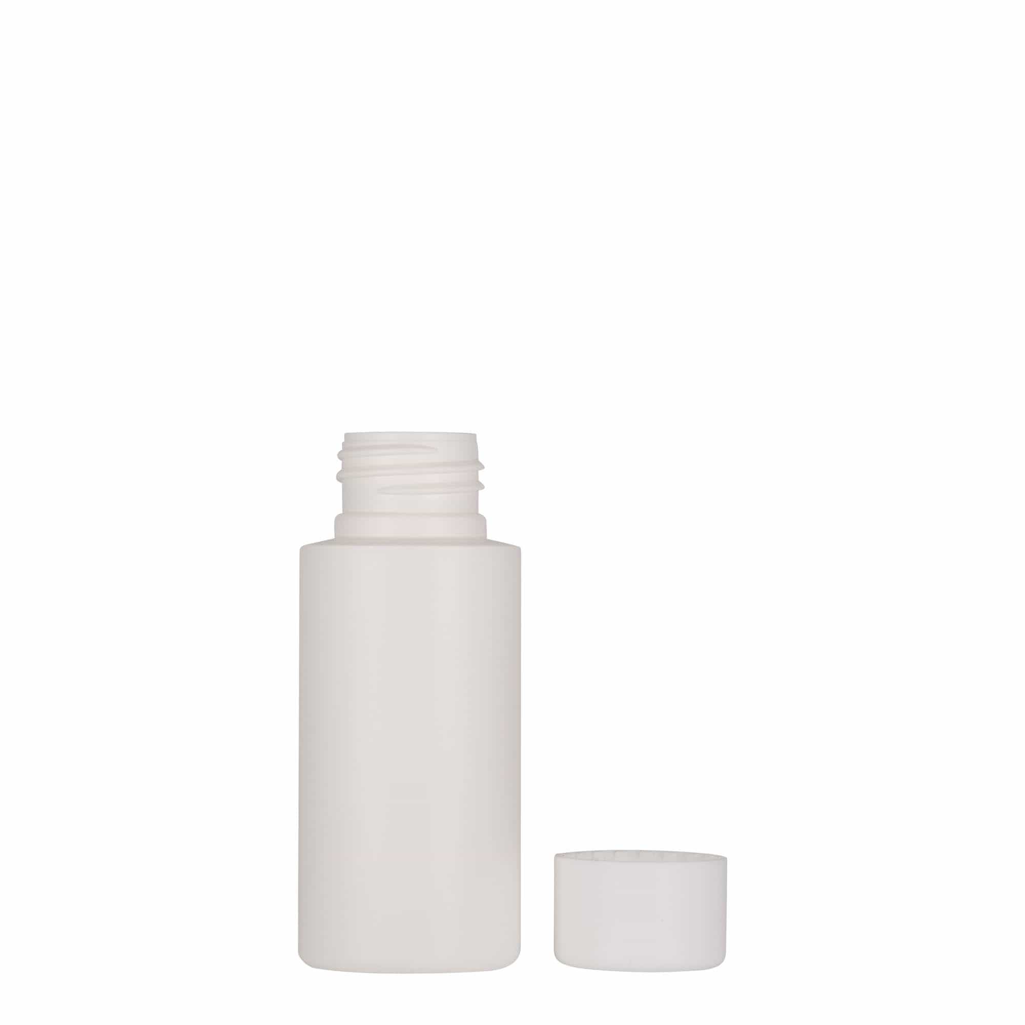Bouteille en plastique 50 ml 'Pipe', PEHD, blanche, bouchage: 24/410