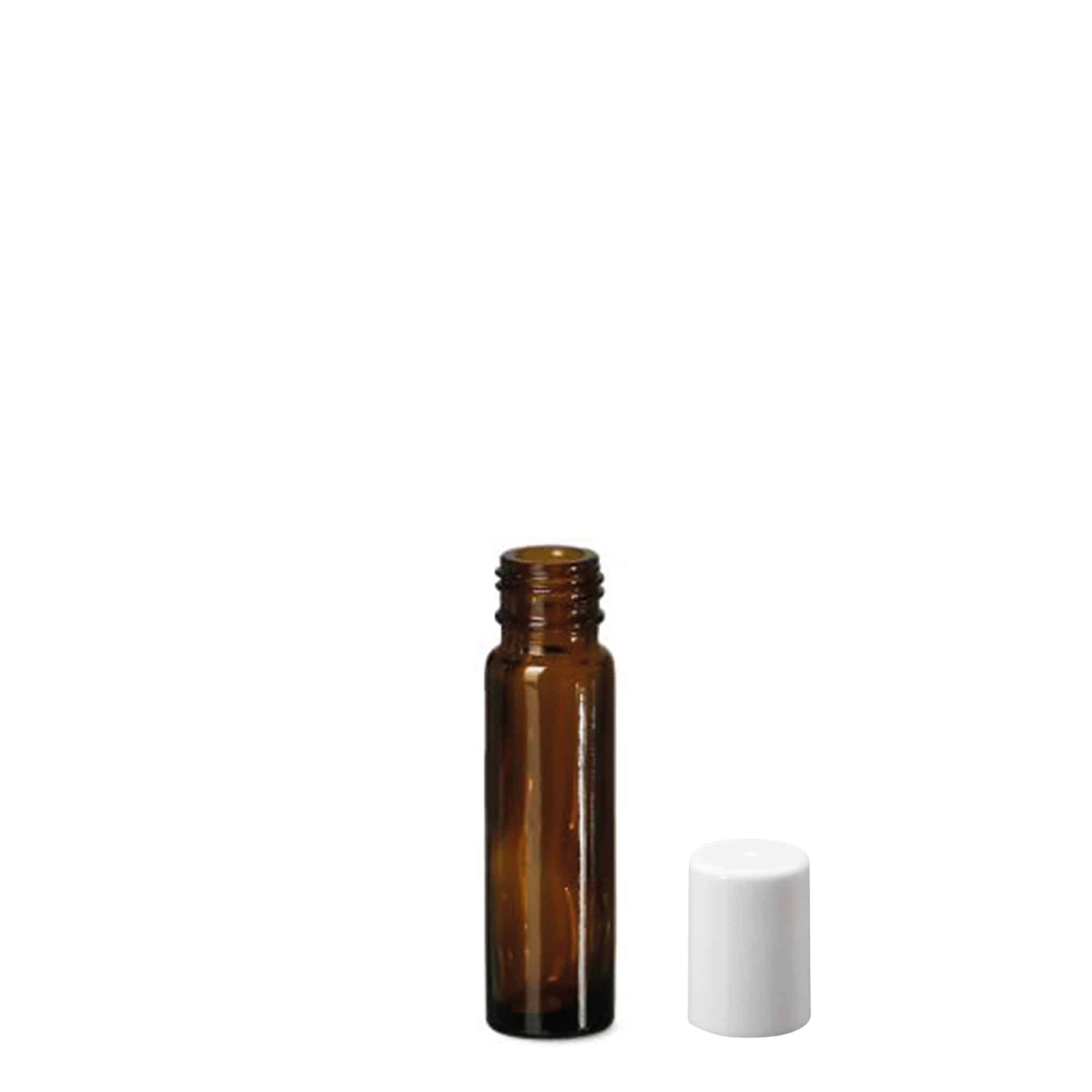 10 ml roll-on fles, glas, bruin, opening: schroefdop