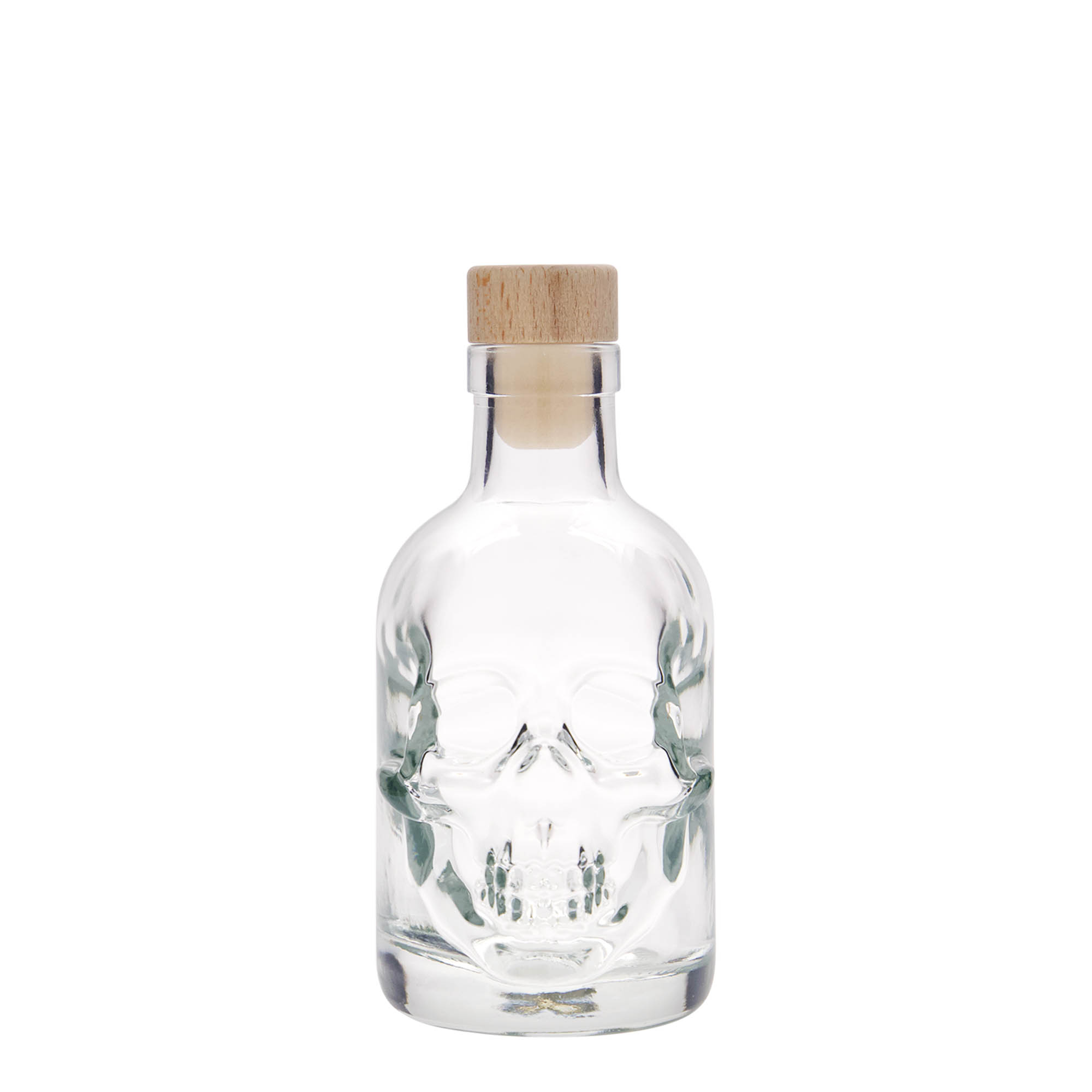 Bouteille en verre 200 ml 'Crâne', bouchage: bouchon Bouteille en verre 200 ml 'Crâne', bouchage: bouchon