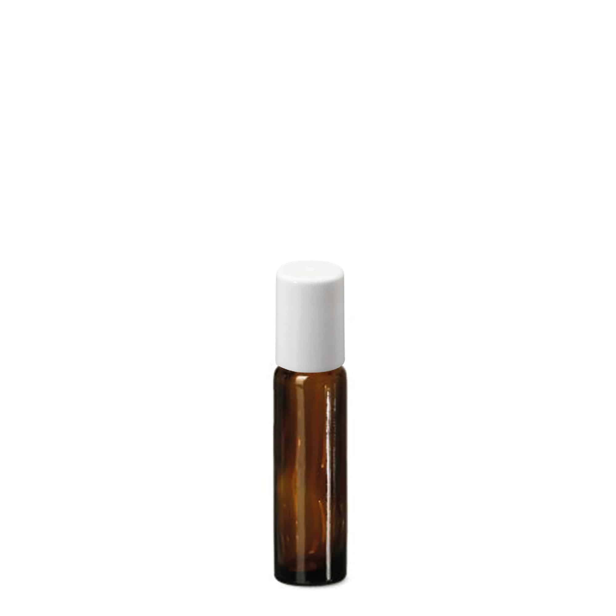 10 ml roll-on fles, glas, bruin, opening: schroefdop