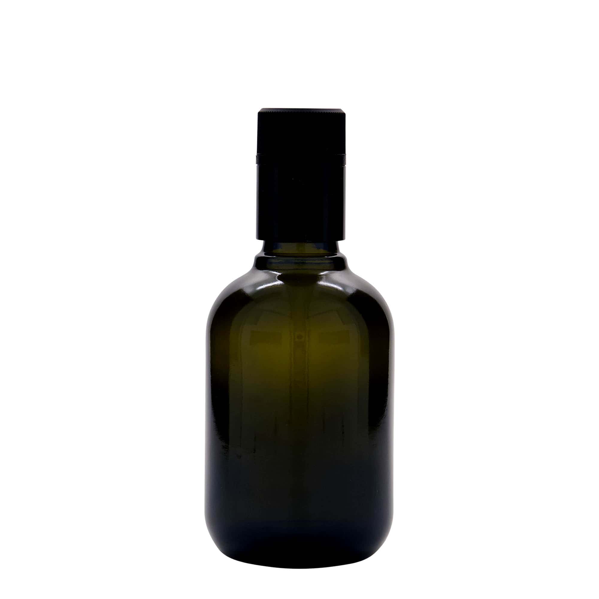 Bouteille de vinaigre / d’huile 250 ml 'Biolio', verre, vert antique, bouchage: DOP