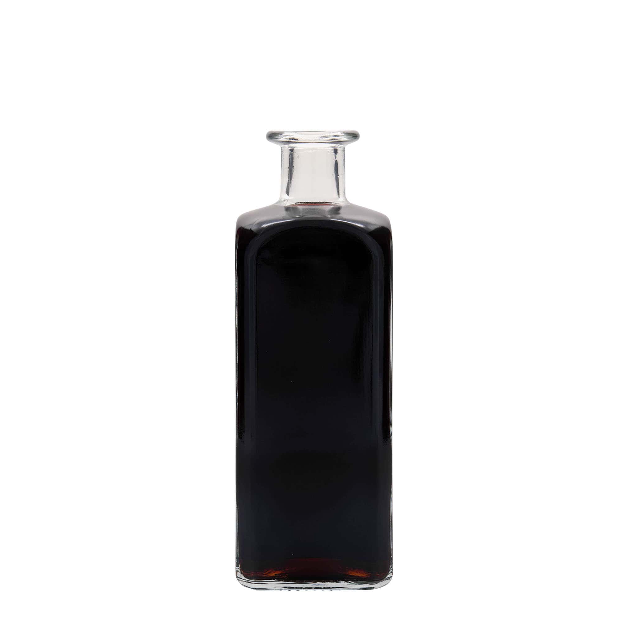 Bouteille en verre apothicaire 'Carré', carrée 500 ml, bouchage: bouchon