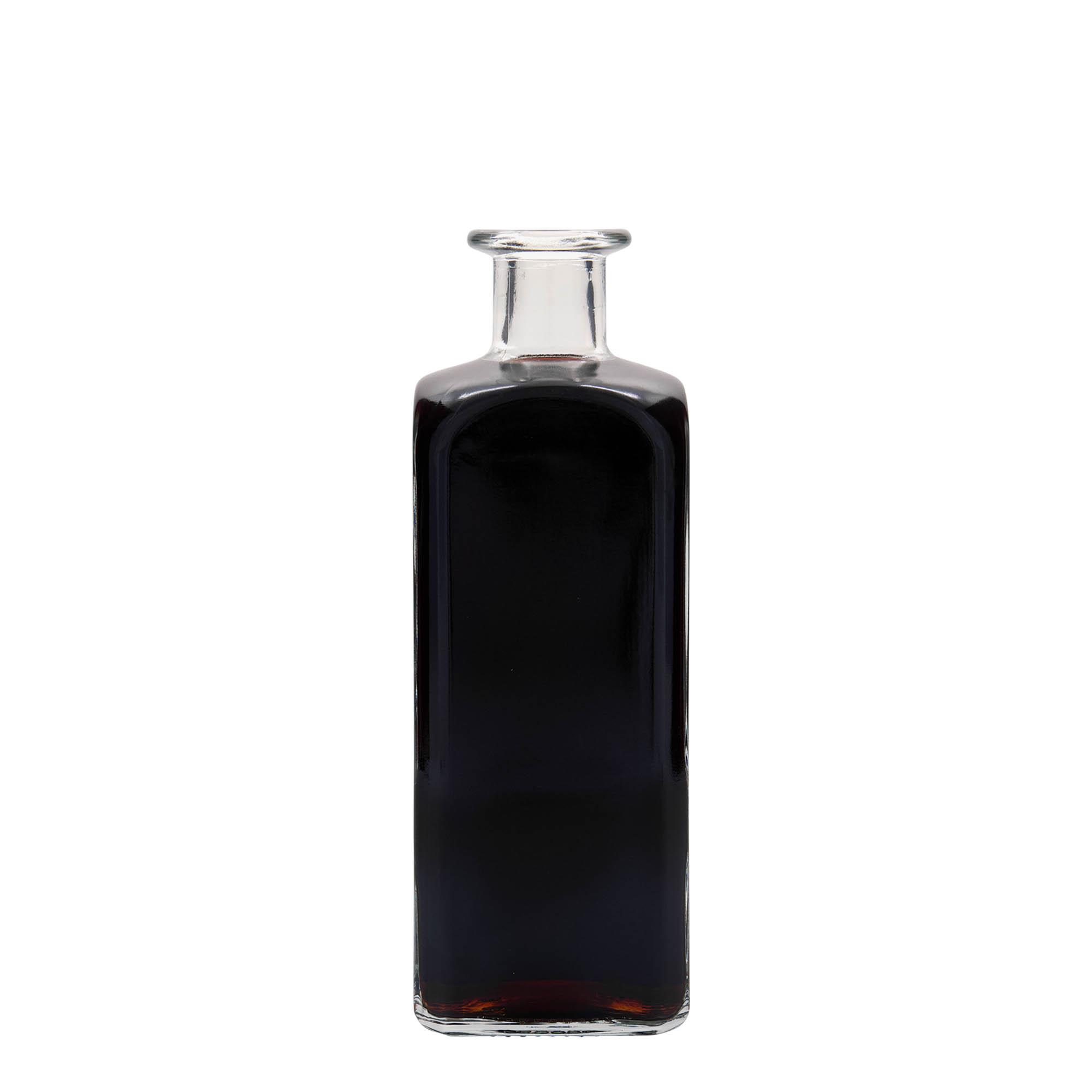 Glazen fles Apotheker carré, 500 ml, vierkant, monding: kurk Glazen fles Apotheker carré, 500 ml, vierkant, monding: kurk