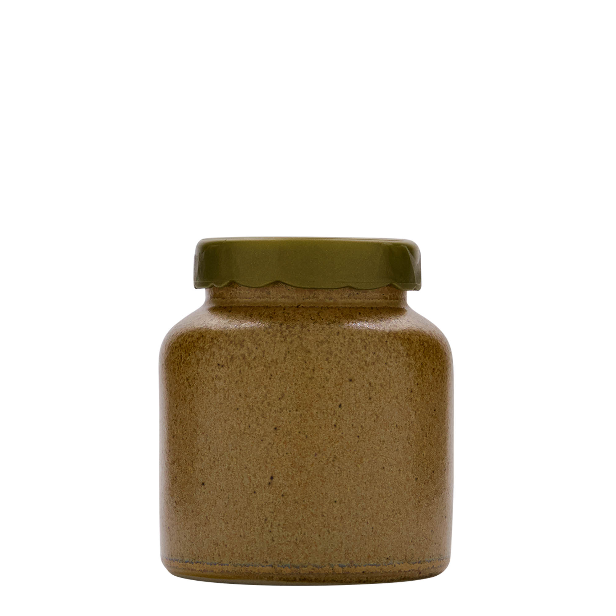 Steengoed pot, 270 ml, keramiek, bruin-kristal, monding: stulpdeksel Steengoed pot, 270 ml, keramiek, bruin-kristal, monding: stulpdeksel