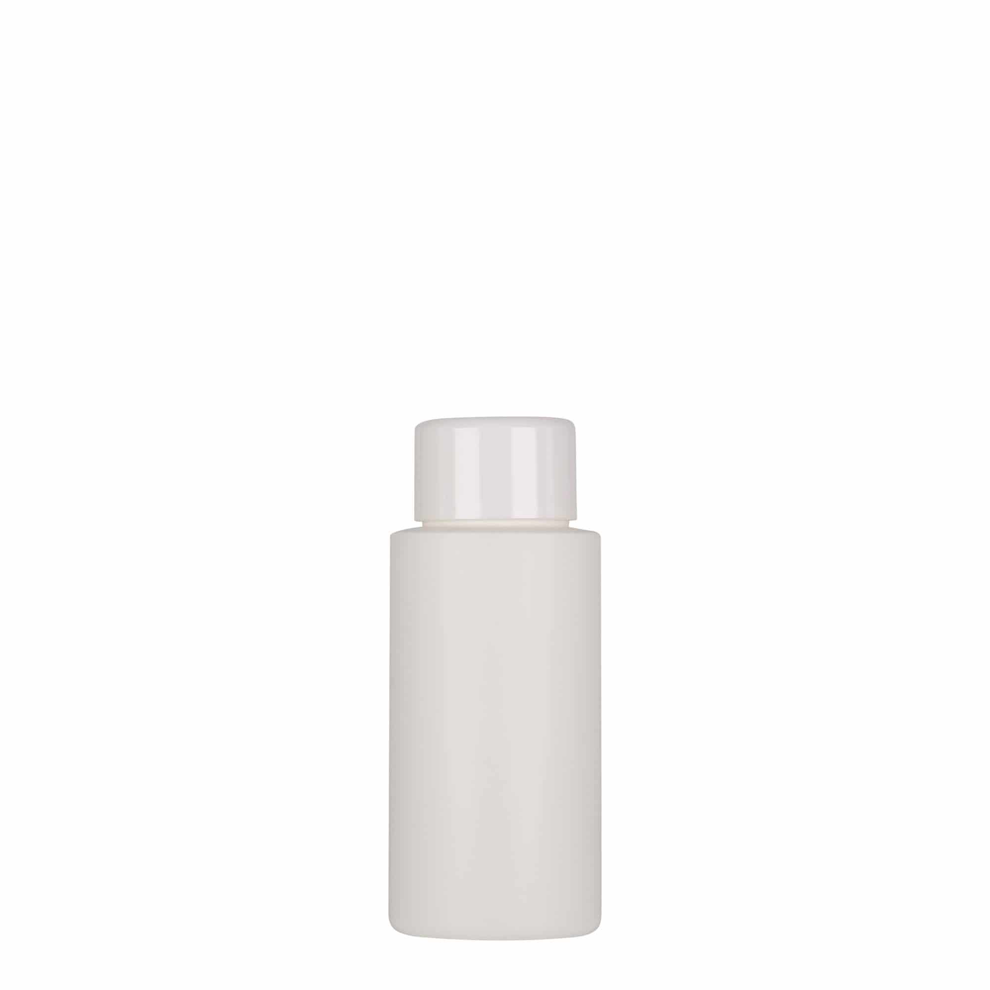 Plastic fles 'Pipe', 50 ml, HDPE, wit, monding: 24/410