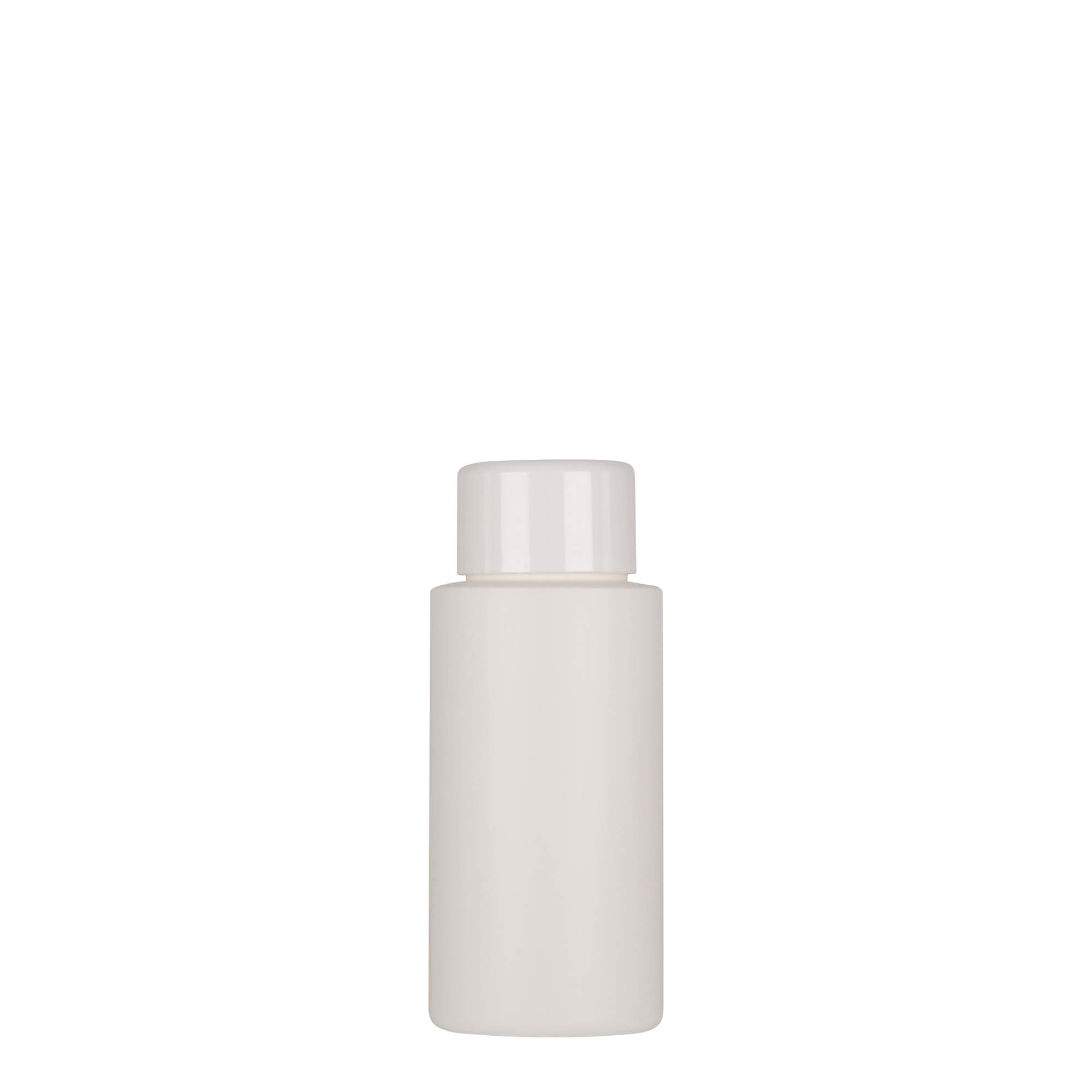Plastic fles 'Pipe', 50 ml, HDPE, wit, monding: 24/410