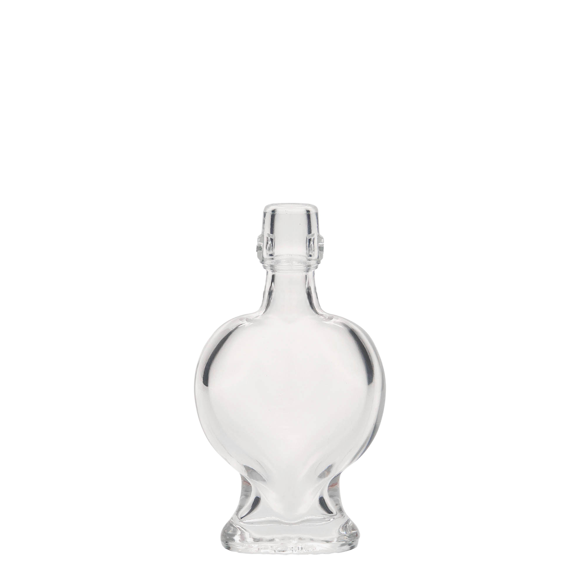 Glazen fles 'Hart', 40 ml,monding: beugelsluiting Glazen fles 'Hart', 40 ml,monding: beugelsluiting