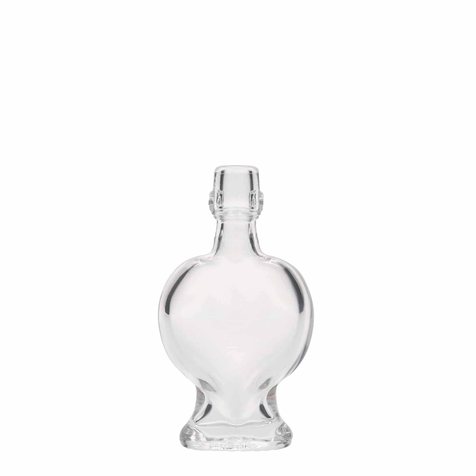 Bouteille en verre 40 ml 'Cœur', bouchage: bouchon mécanique