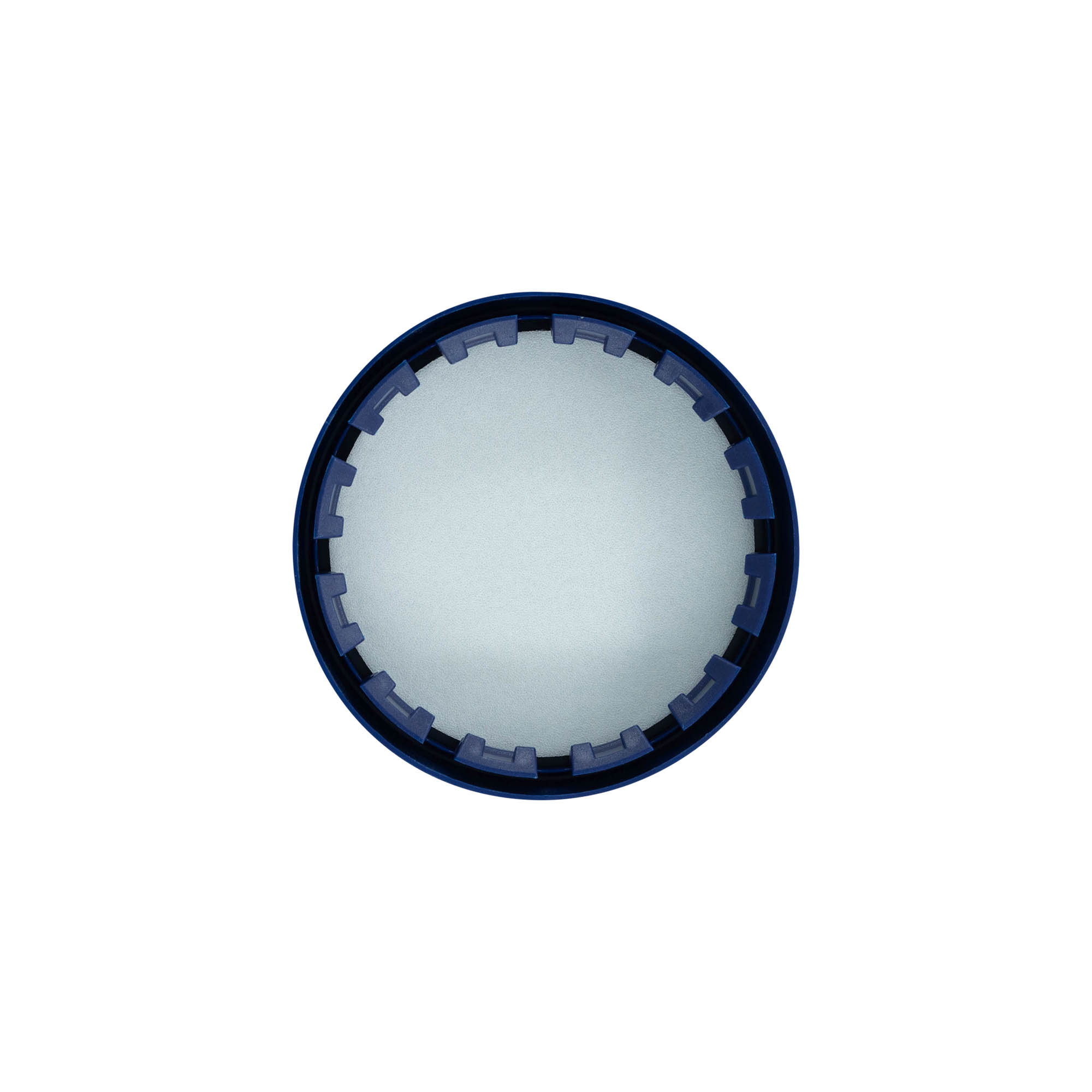 Couvercle-cloche pour pot en céramique à col étroit, plastique PEHD, bleu