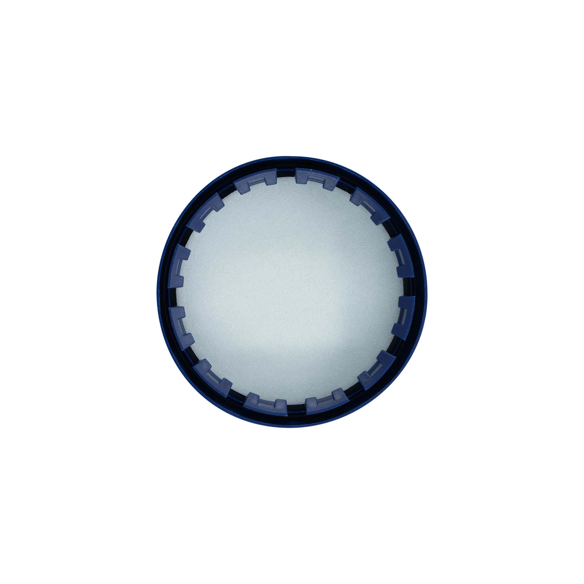 Couvercle-cloche pour pot en céramique à col étroit, plastique PEHD, bleu