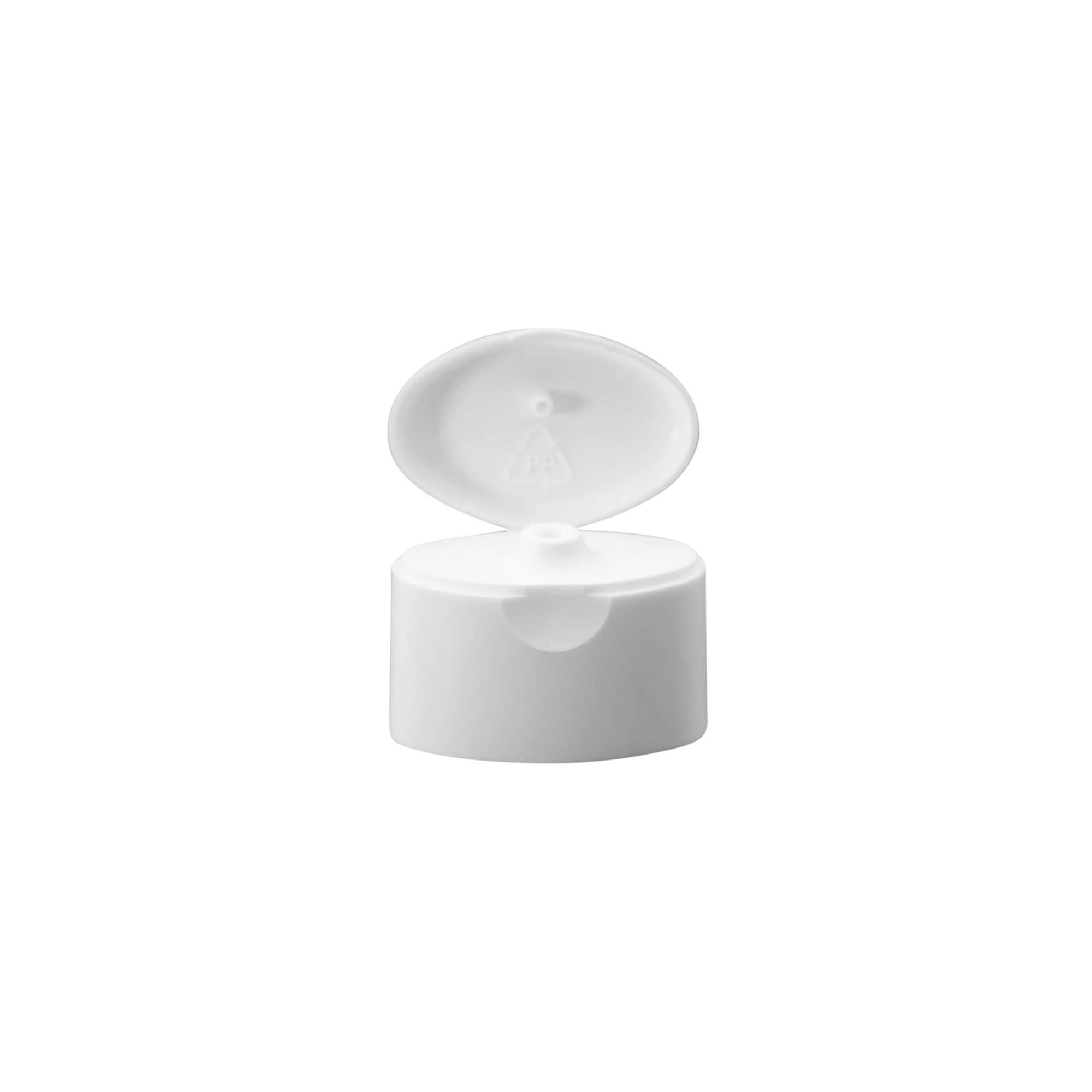 Couvercle à vis à charnière rabattable pour 'Indy', plastique, blanc Couvercle à vis à charnière rabattable pour 'Indy', plastique, blanc