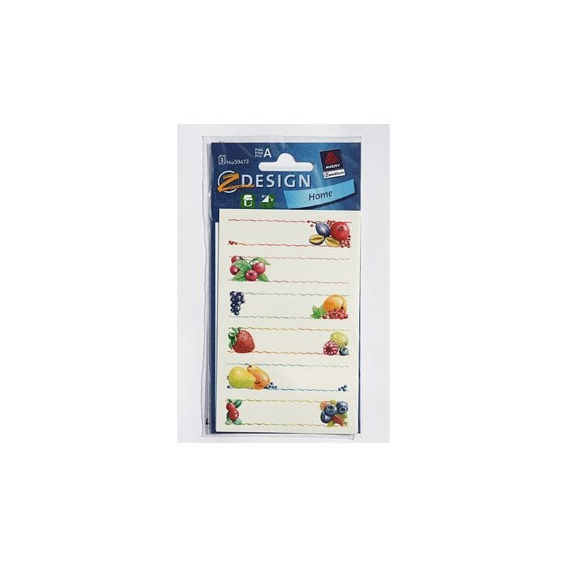 Étiquettes usage spécial « Fruits », rectangulaire, papier, multicolore