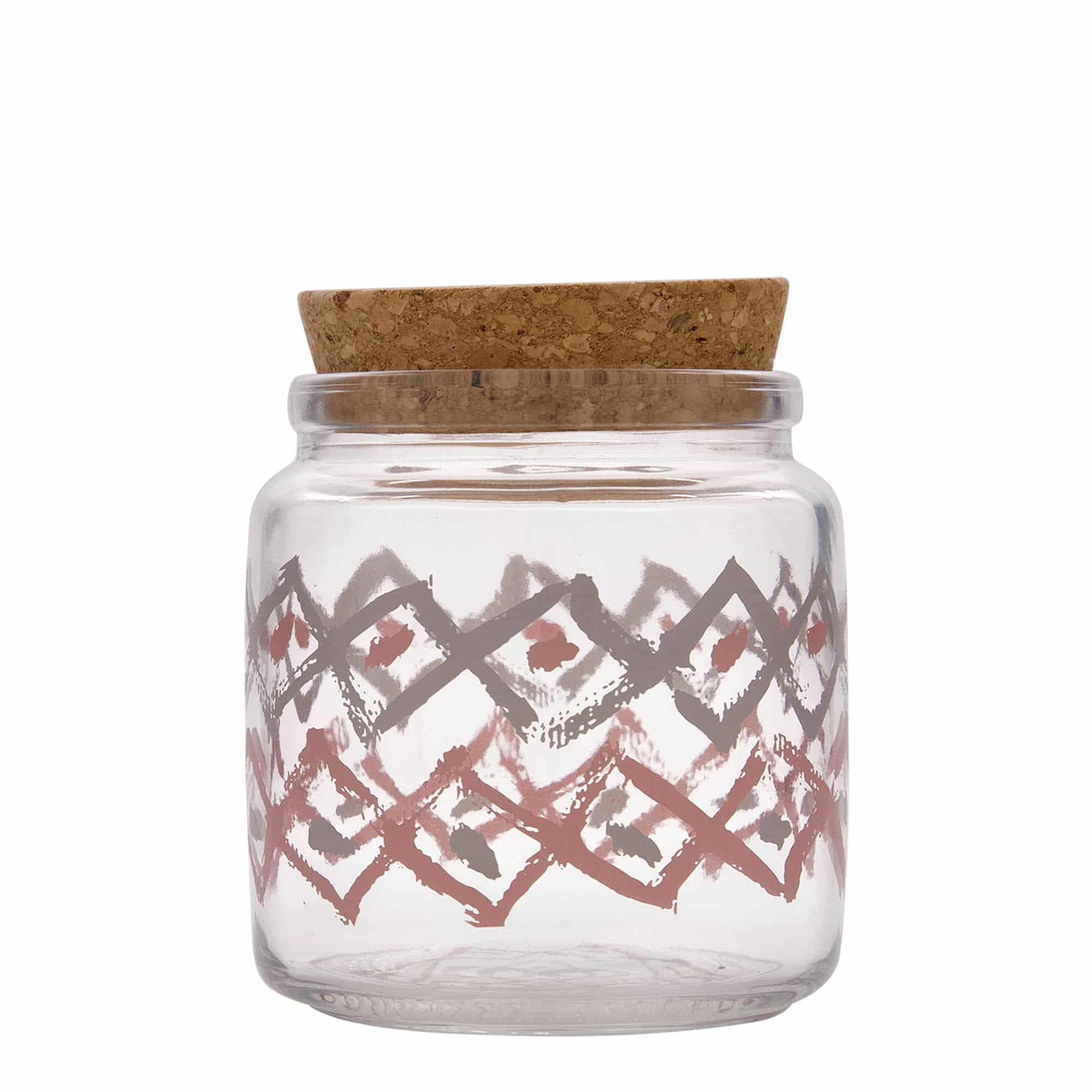 Bocal avec bouchon liège 750 ml « Giara », motif : manolibera rosa, bouchage: bouchon