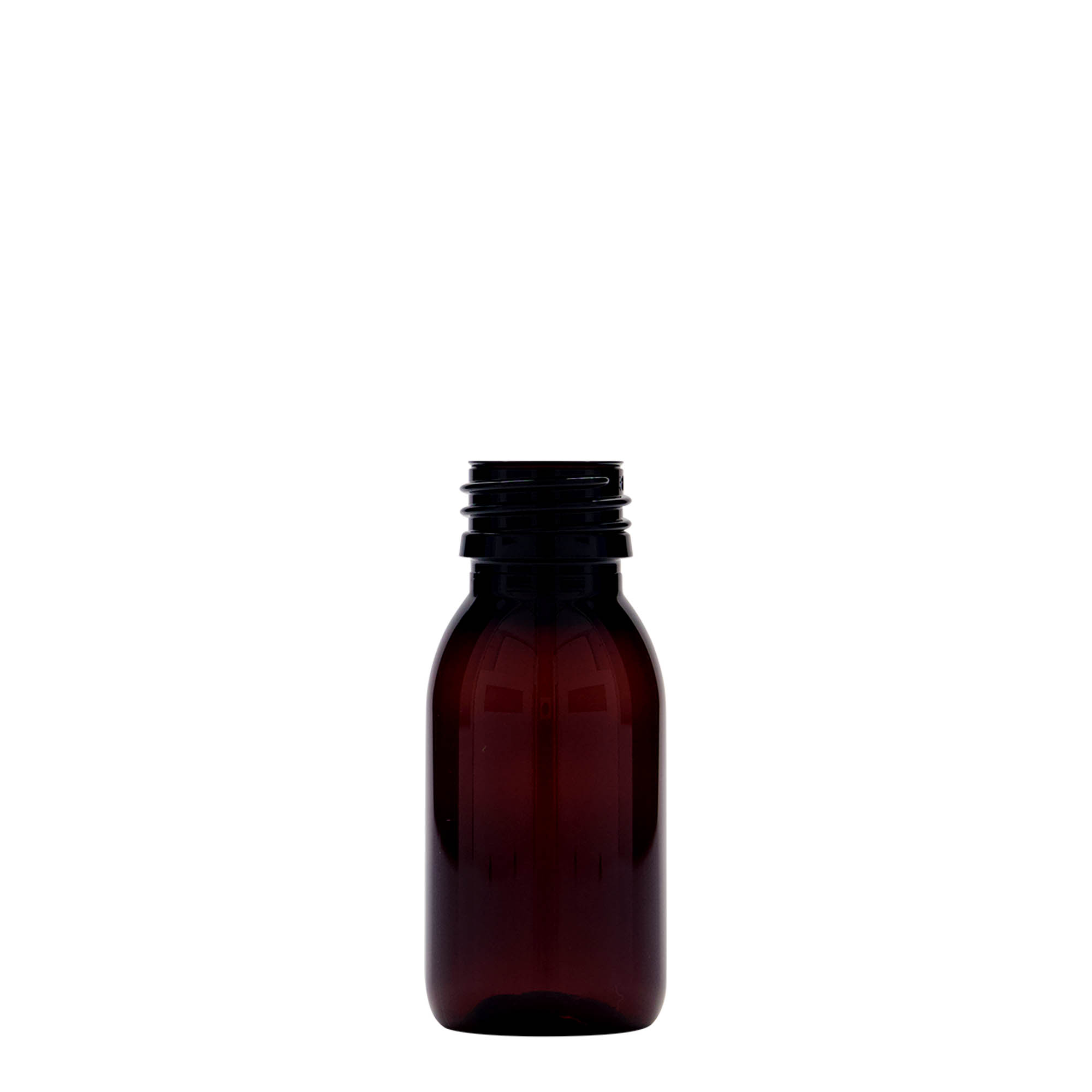 Pet-medicijnfles, 60 ml, bruin, kunststof, monding: PP 28 Pet-medicijnfles, 60 ml, bruin, kunststof, monding: PP 28