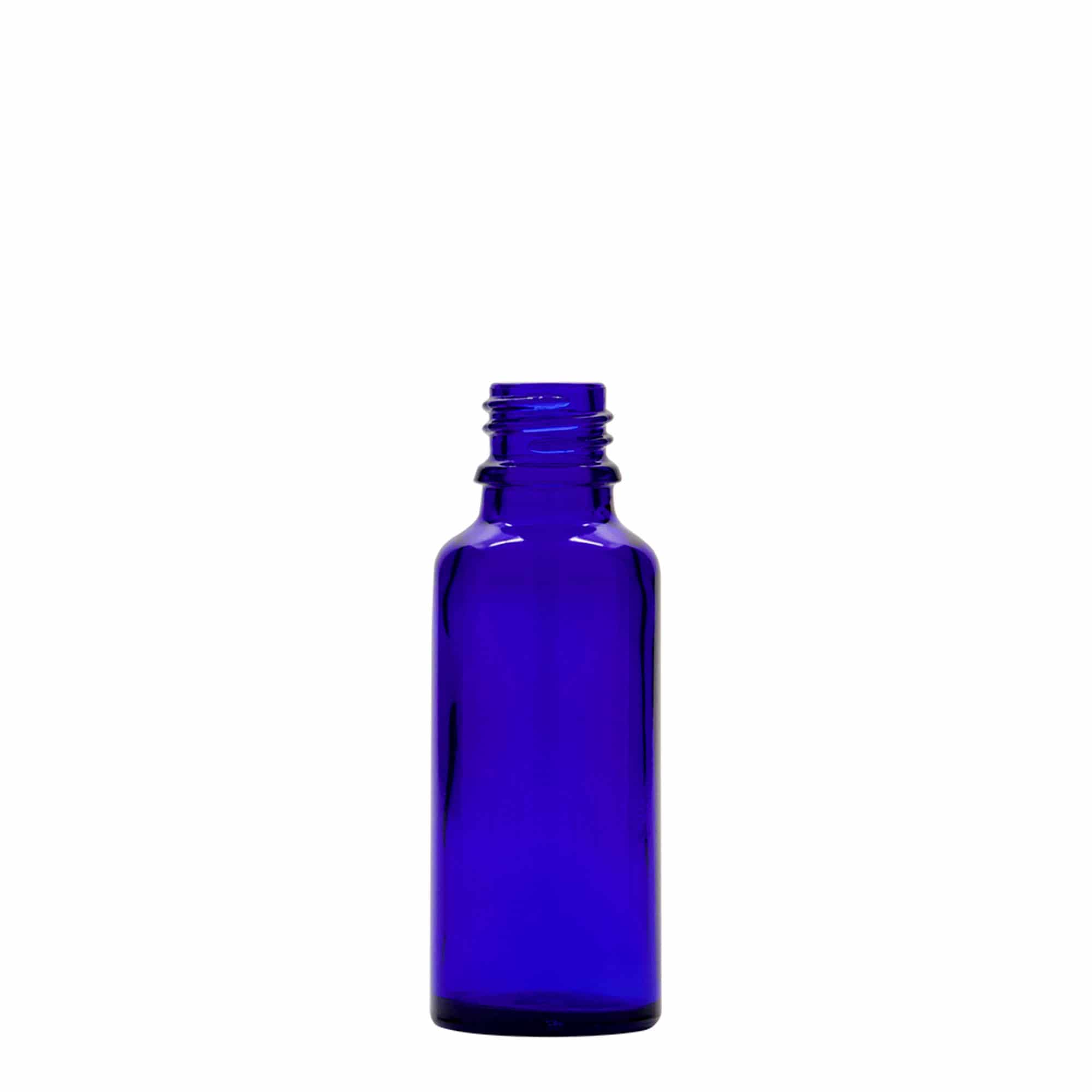 Flacon compte-gouttes médical 30 ml, verre, bleu roi-rouge, bouchage: DIN 18 Flacon compte-gouttes médical 30 ml, verre, bleu roi-rouge, bouchage: DIN 18