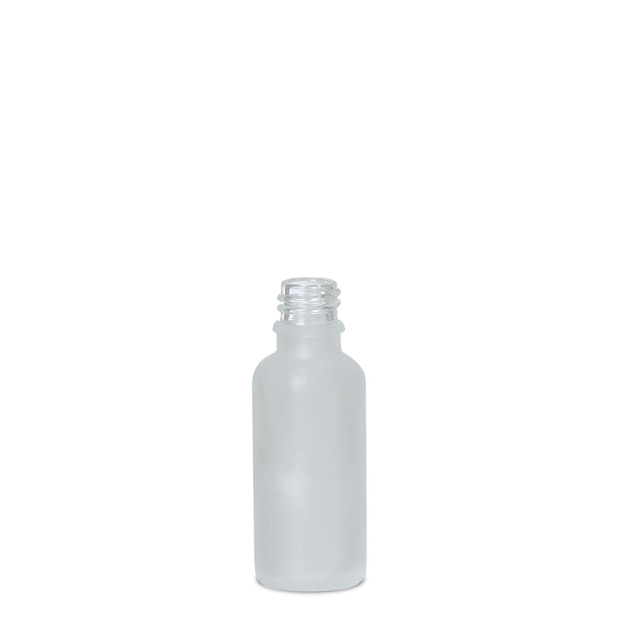 Flacon médical 30 ml, verre, givré, goulot : DIN 18 Flacon médical 30 ml, verre, givré, goulot : DIN 18