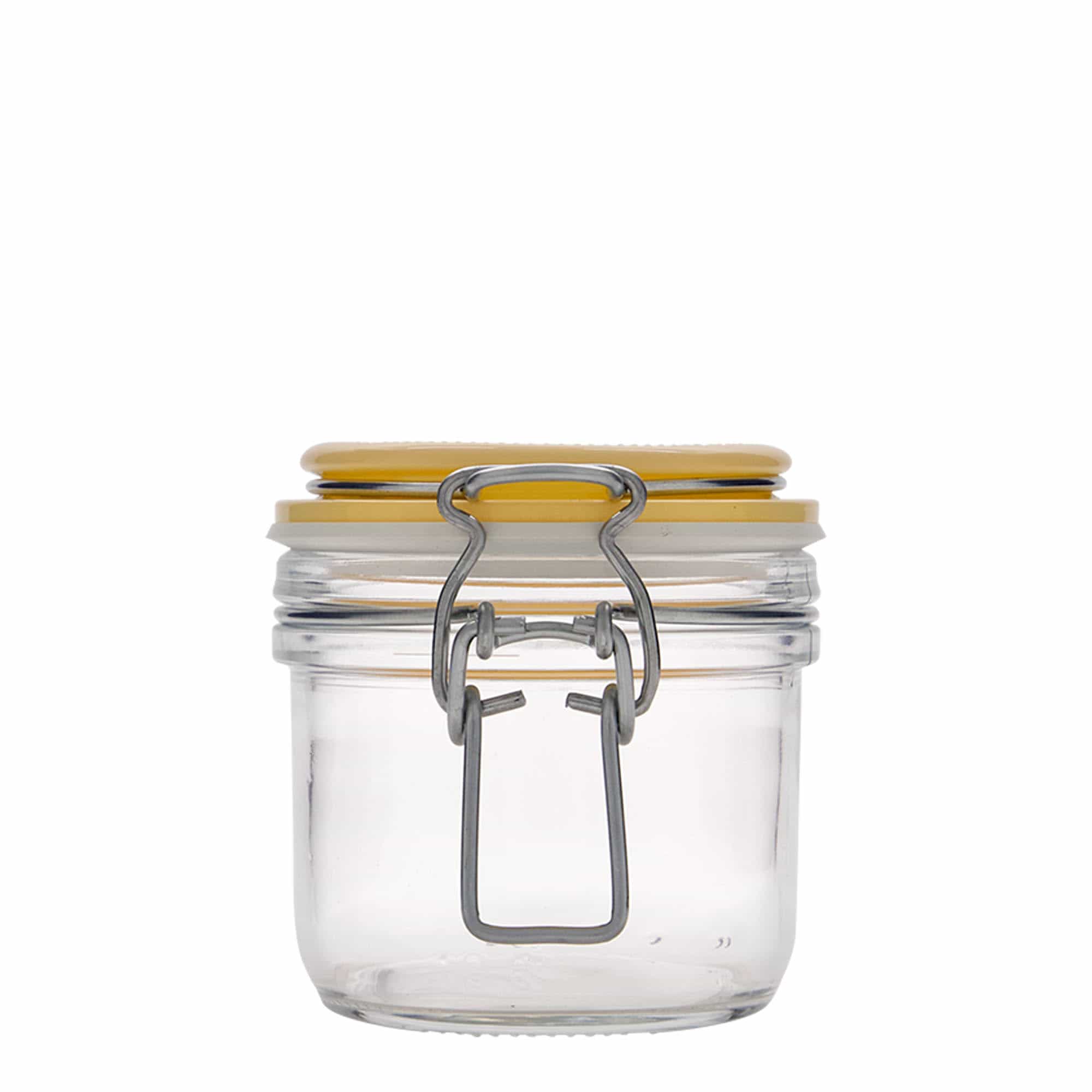 Pot met beugelsluiting 'Fido', 200 ml, geel, monding: beugelsluiting