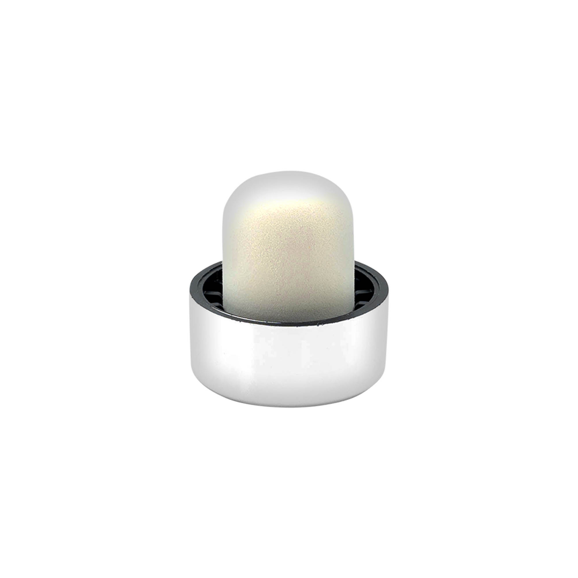 Dopkurk, 19 mm, kunststof, zilver, voor monding: kurk